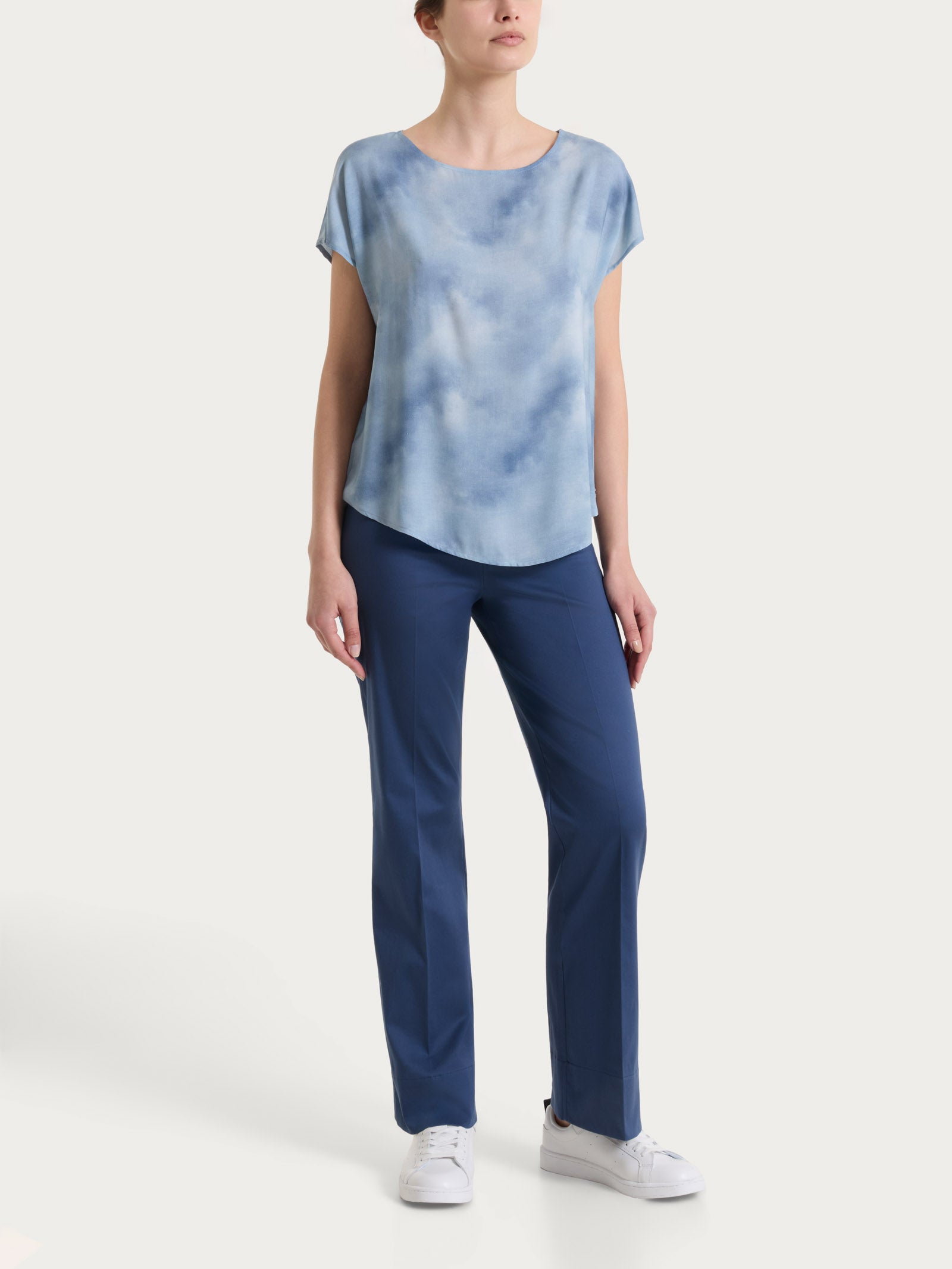 Ragno EcoSeta Fant. Blue Fog blusa manica corta