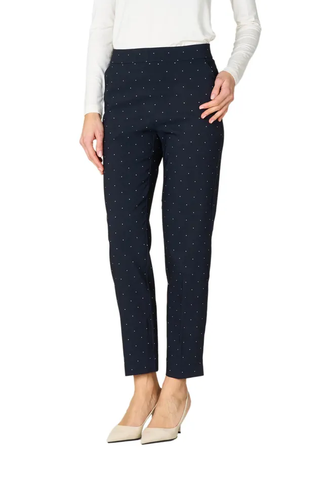 Goldenpoint Straight Leggings Micro Pois Vita Elasticata