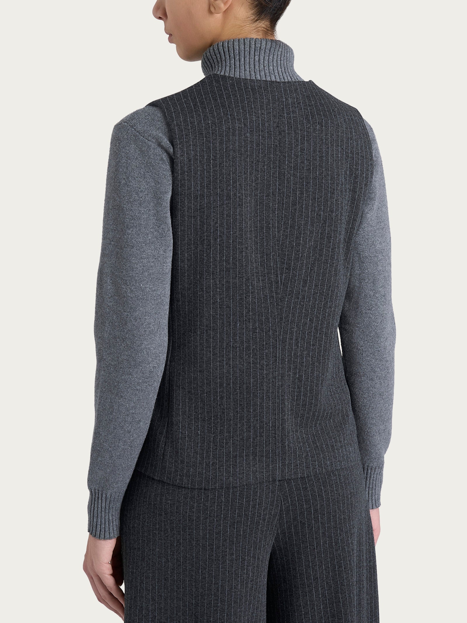 Ragno Eco Jacquard Gessato 4 Bottoni Gilet Fant.Oscuro Mel elasticizzato