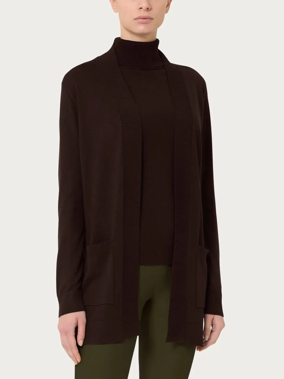 Ragno Four Seasons cardigan bottoni Chocolate viscosa