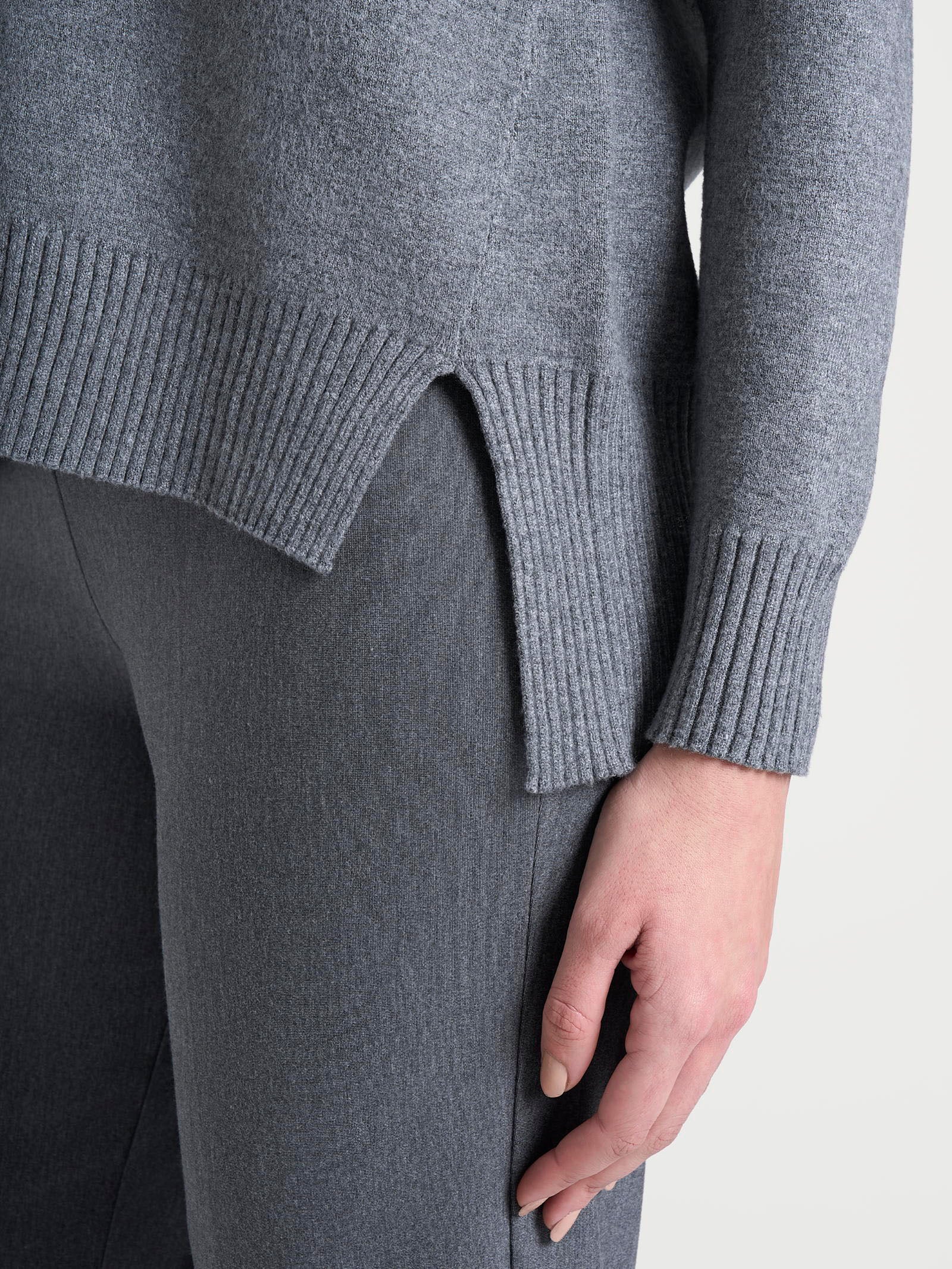 Ragno Four Seasons Cardigan Zip Asimmetrico Ferro Mel. boxy