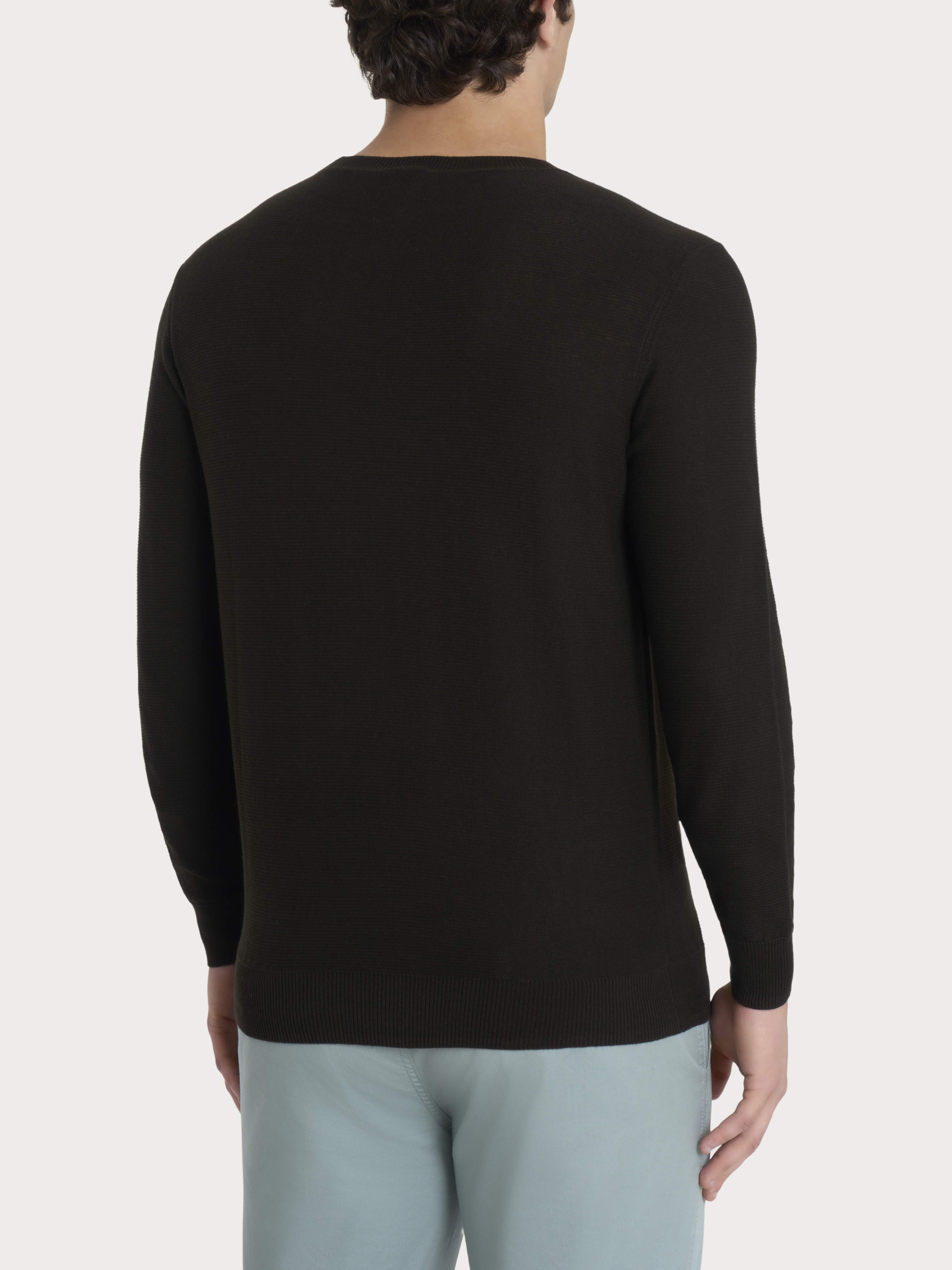Ragno Puro Cotone maglione girocollo links chocolate