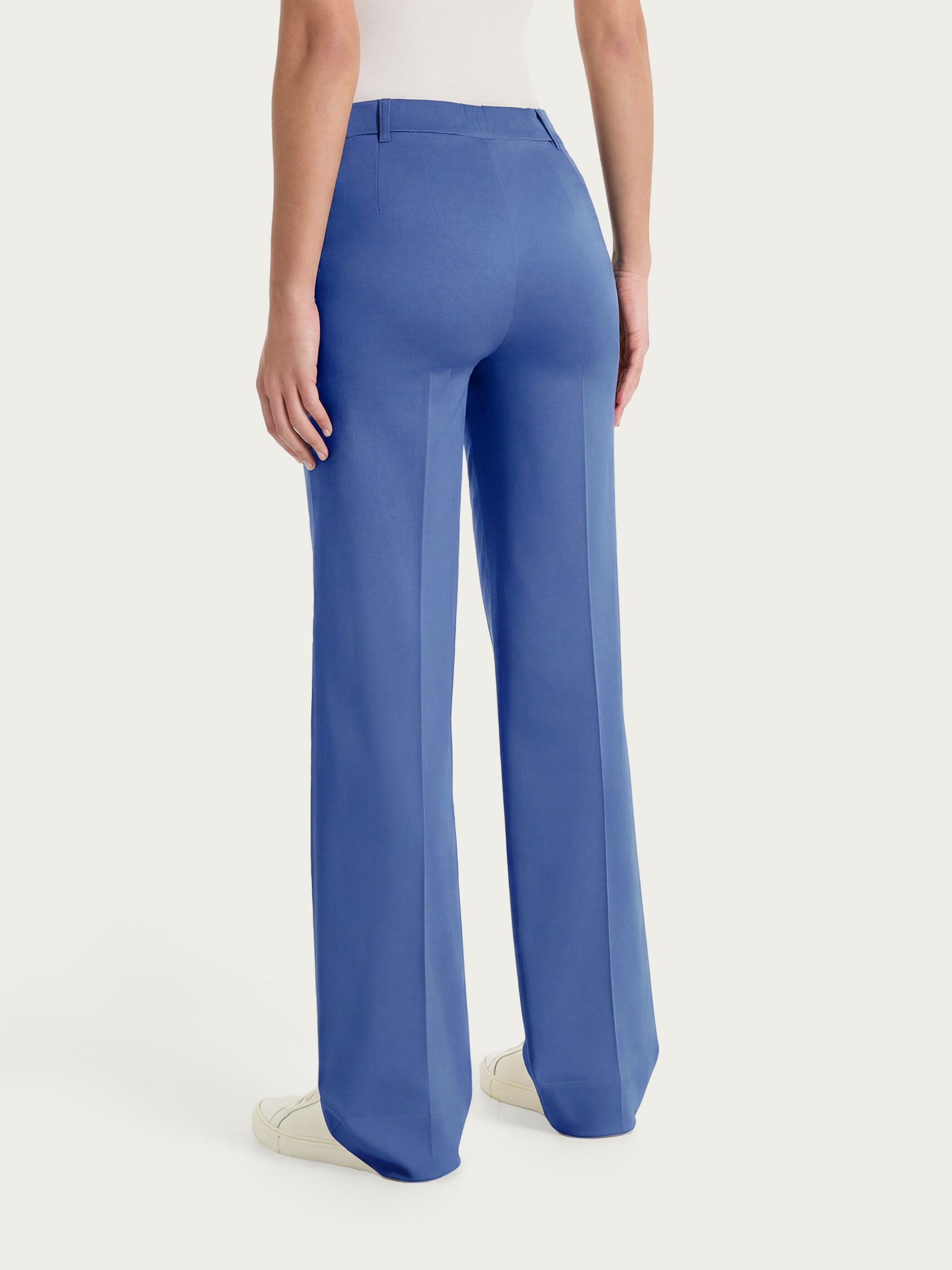 Ragno Satin Power Pantalone Dritto Tasche Risvolto Oceana Cotone