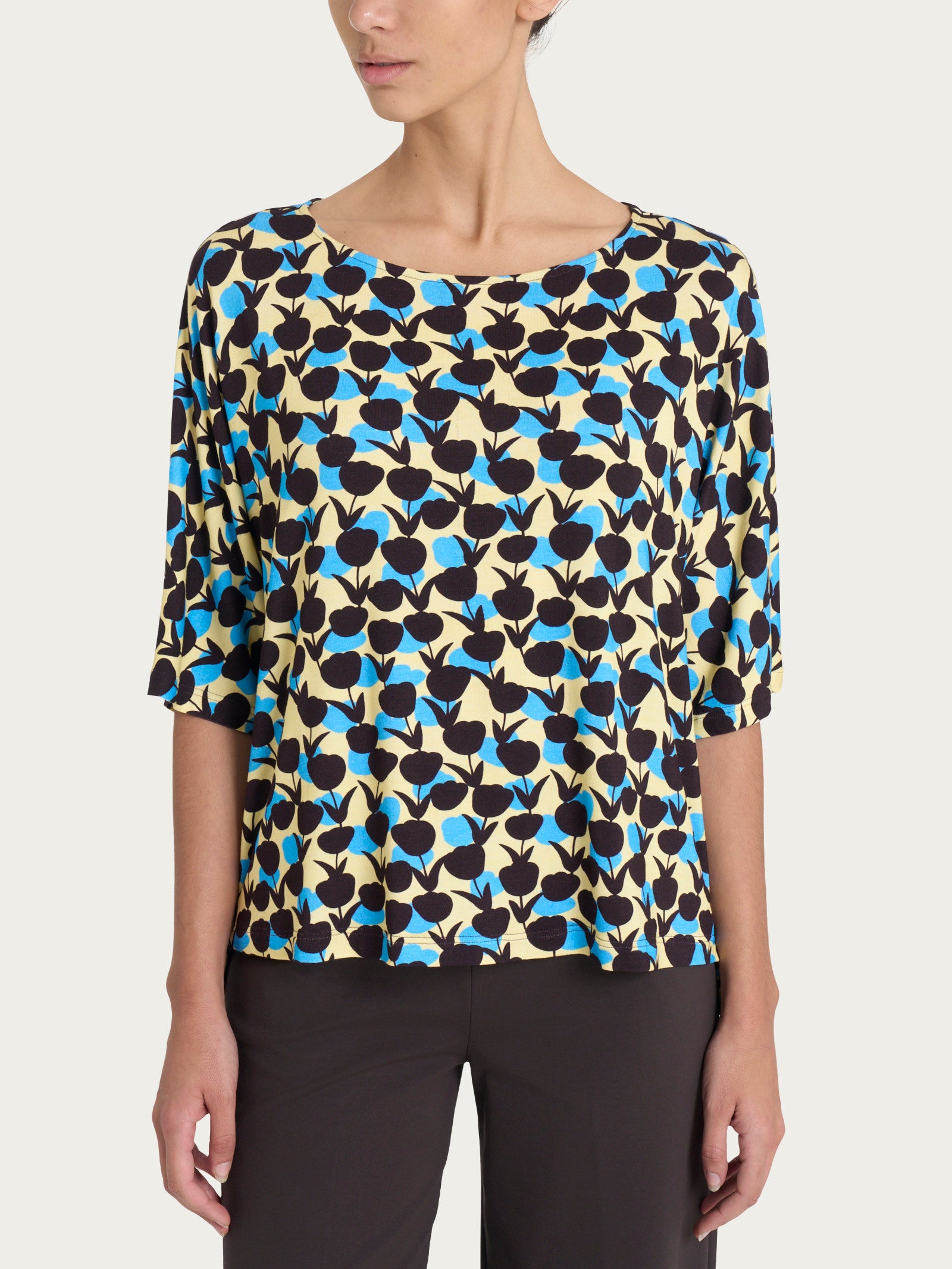 Ragno Viscosa Summer blusa tulipani Pale Banana manica gomito