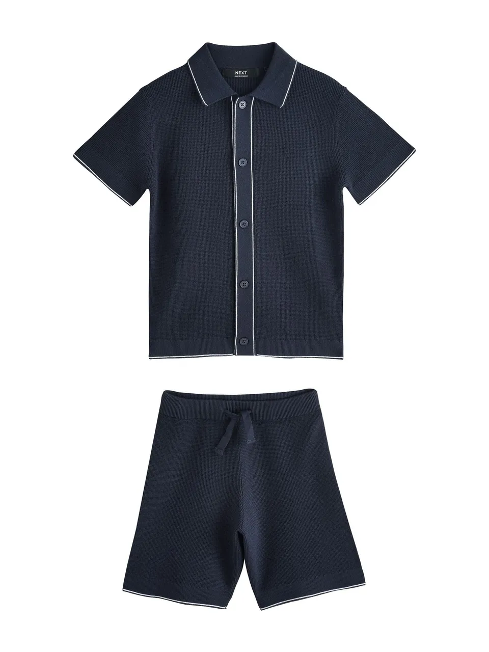 Next Completo Bambino Polo e Shorts 134 Maglia Testurizzata