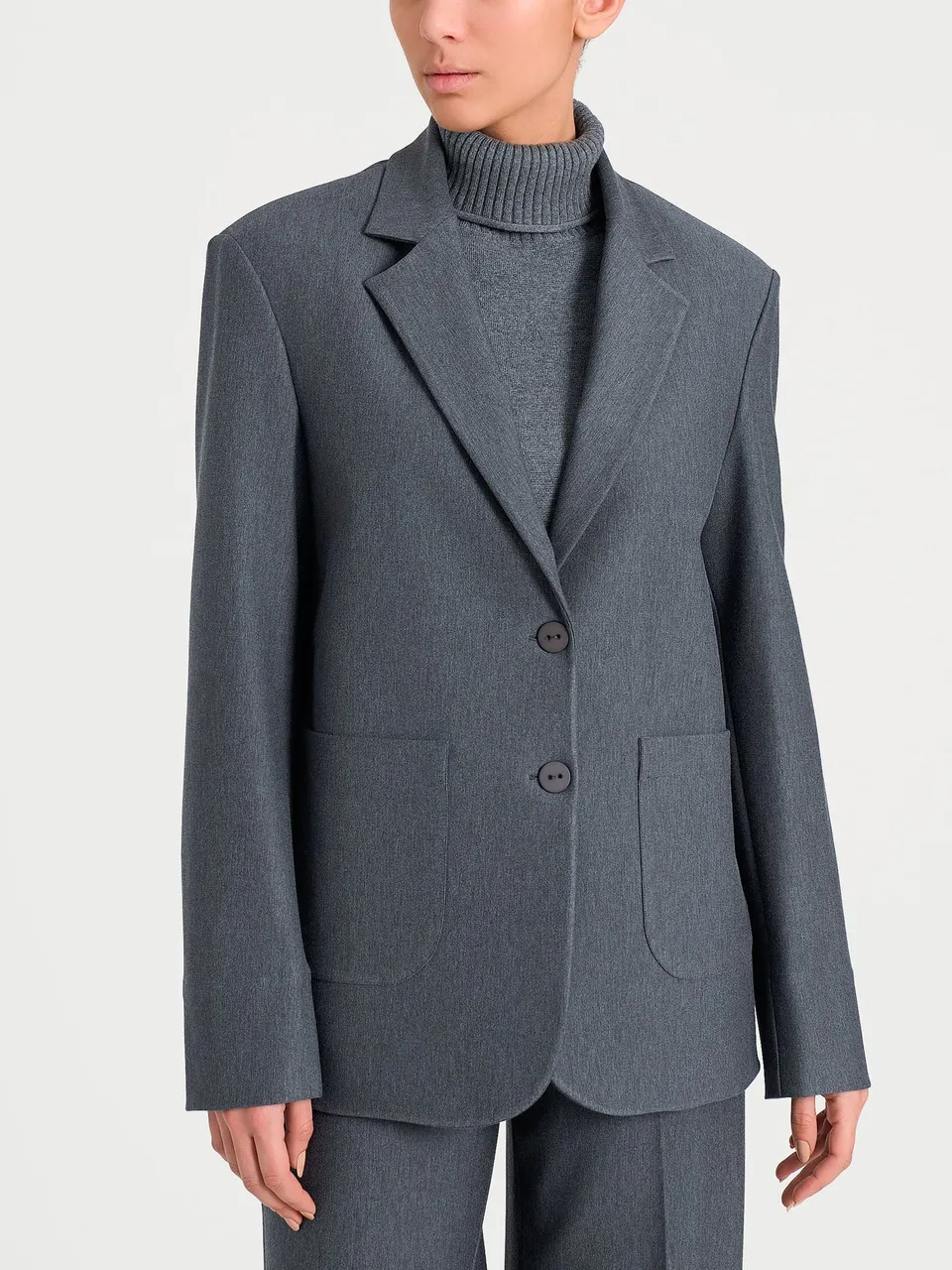 Ragno Compact Blazer Over Due Bottoni Donna Ardesia Elasticizzato