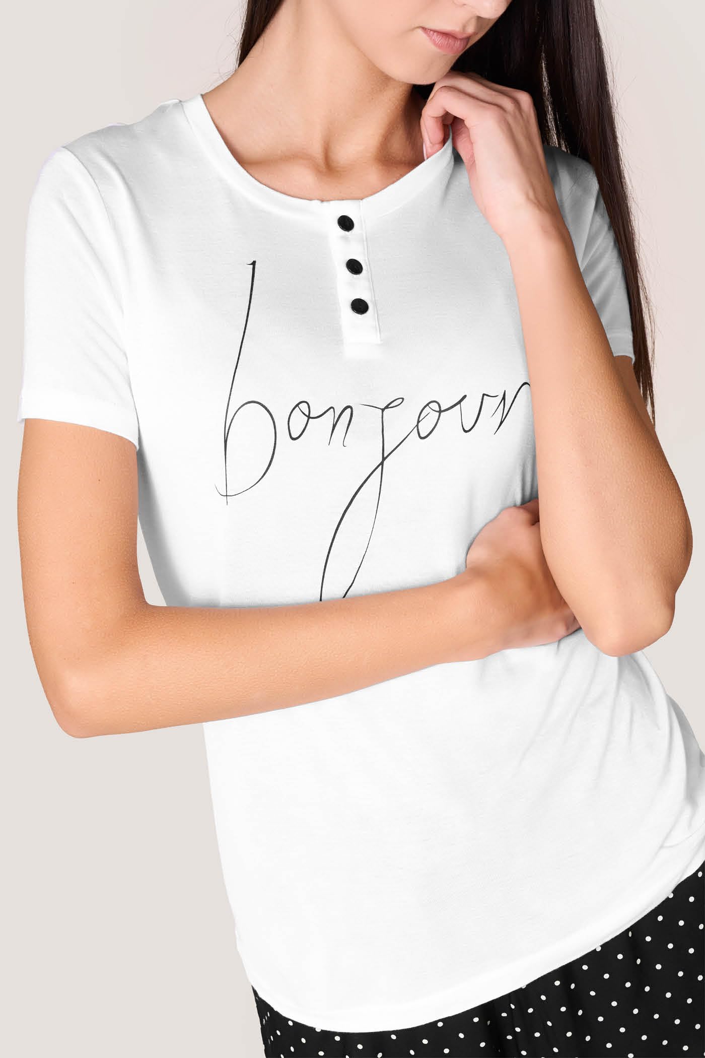 Goldenpoint Dots pigiama corto donna maniche corte viscosa