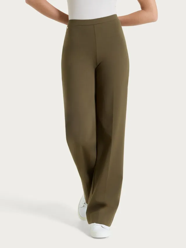 Ragno Compact Light pantalone donna verde gamba ampia