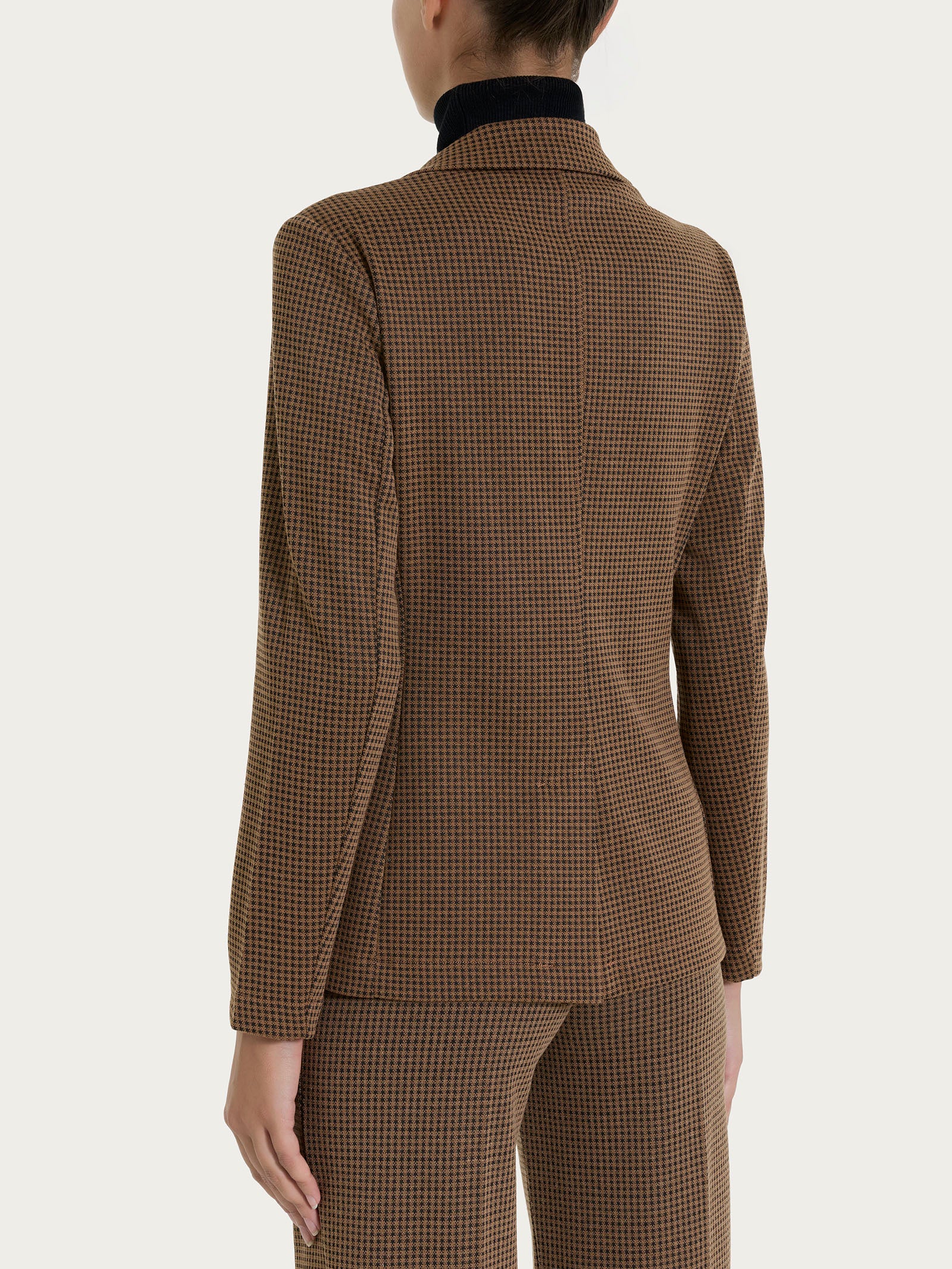 Ragno Compact Blazer 2 Bottoni Micro Check Pine Bark