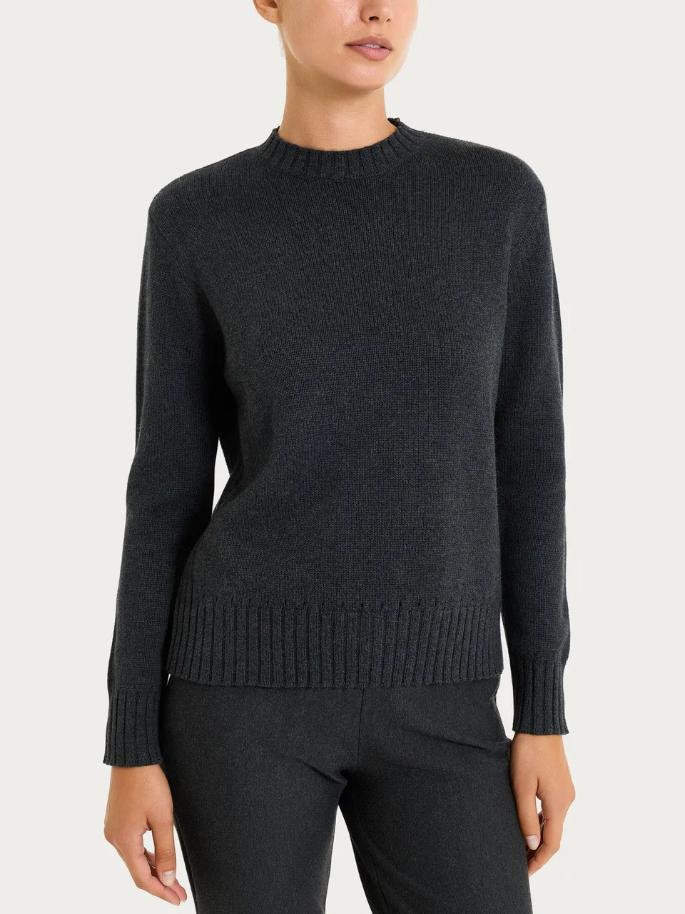 Ragno Winter Cotton maglia girocollo Nero Mel puro cotone