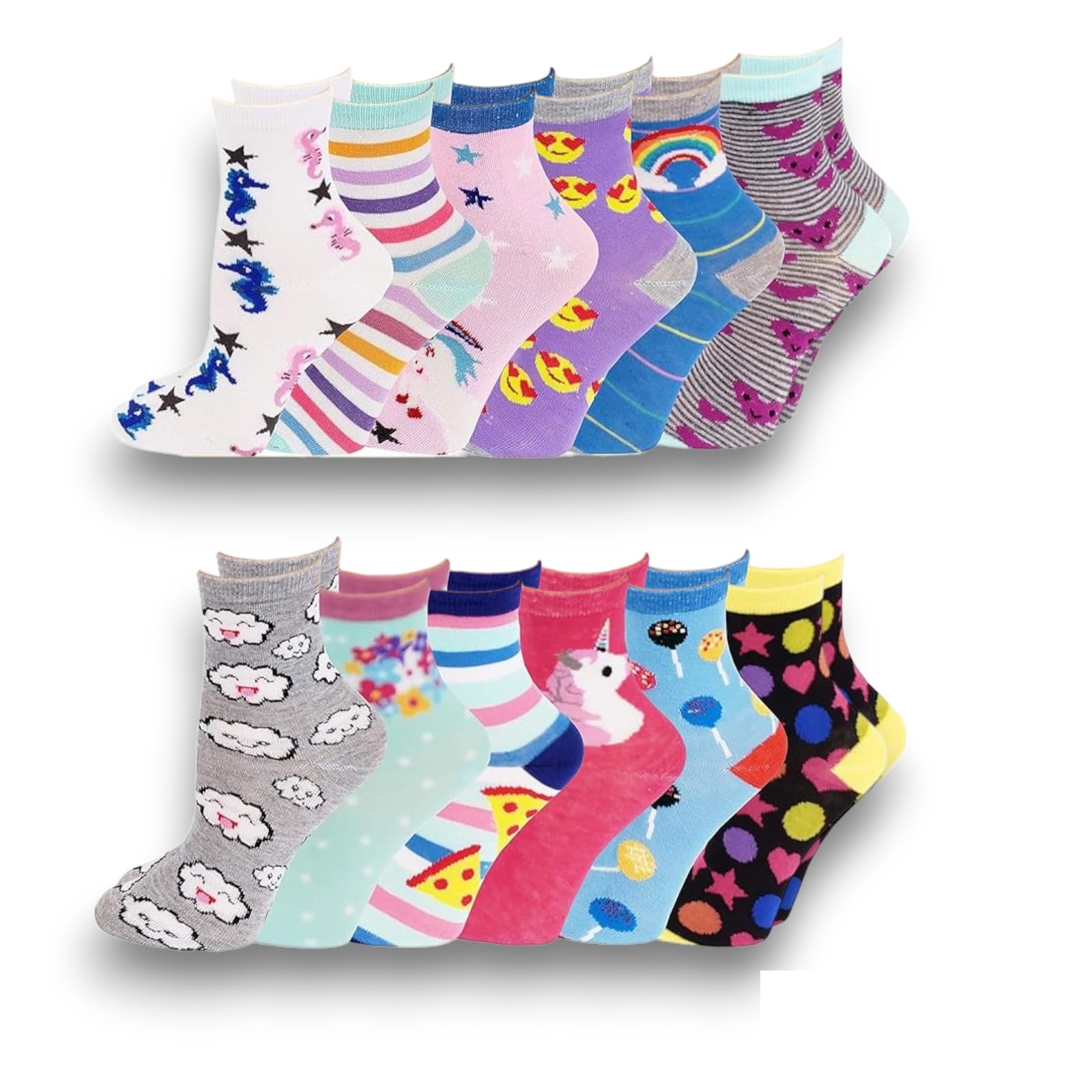 Lady C Calzini Bimba Cotone Corti 2-4 Anni 6 Pezzi Caldi