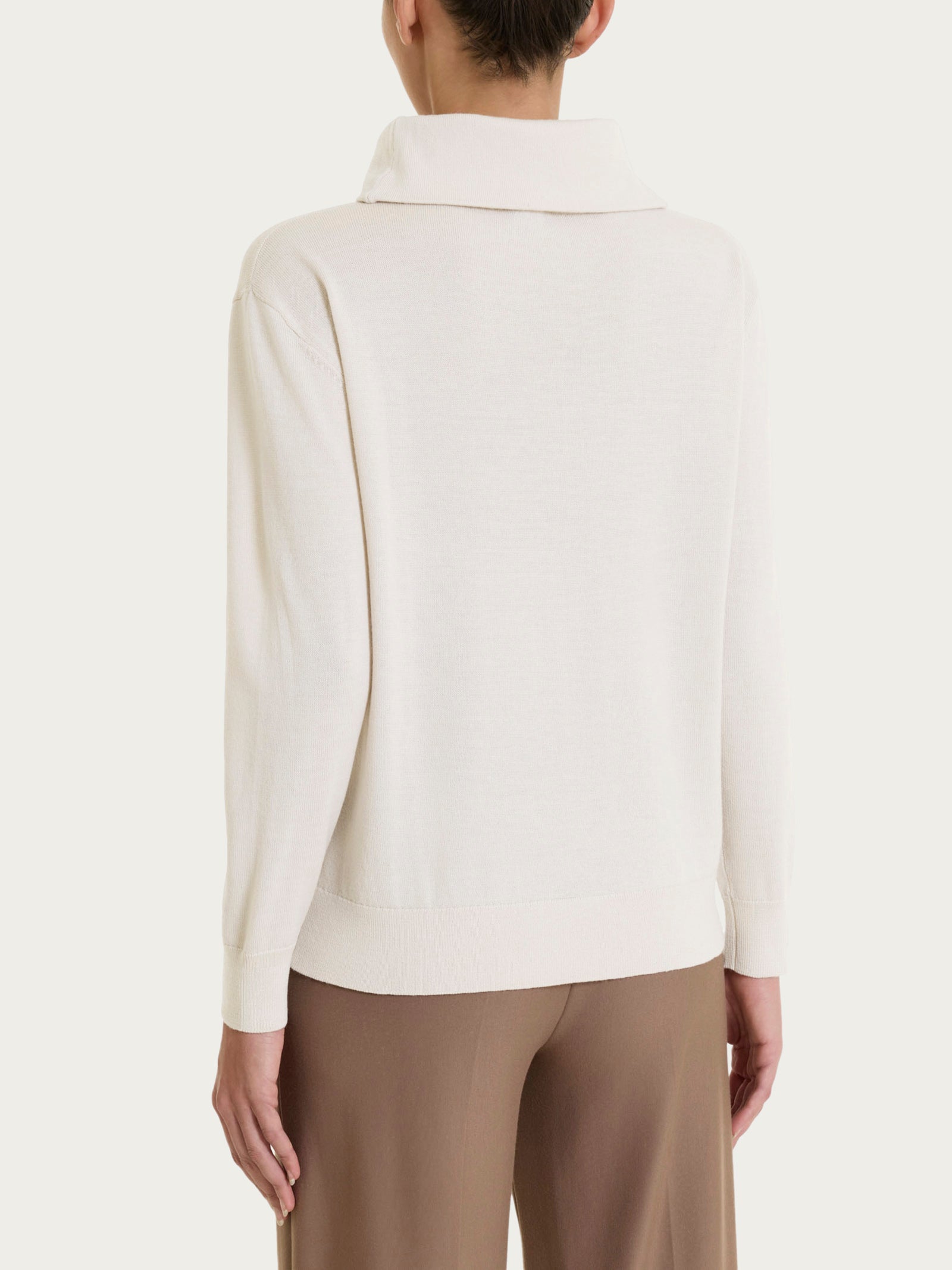 Ragno Merino Soft Maglia Collo Alto Avorio Lana