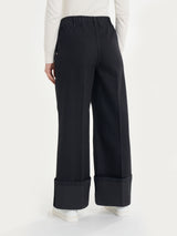 Ragno 4 Seasons Denim Palazzo Jeans donna nero gamba larga