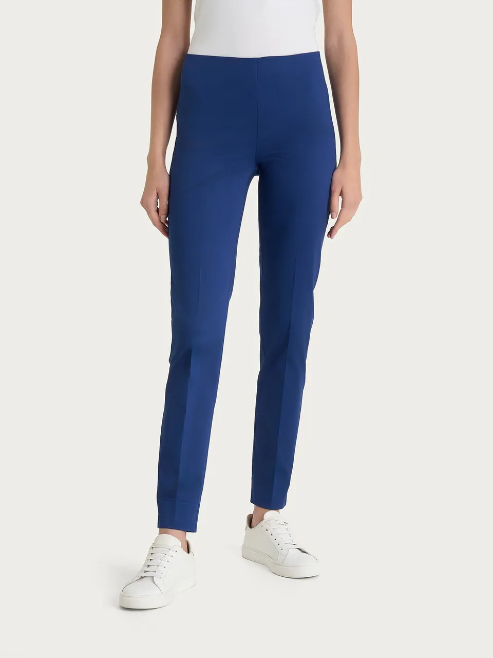 Ragno Satin Power pantalone sigaretta spacchetti Blueberry cotone
