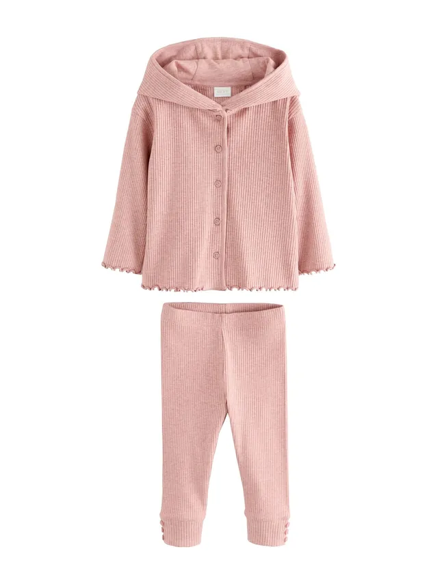 Next completo bambina cardigan coste con cappuccio e leggings 116-122