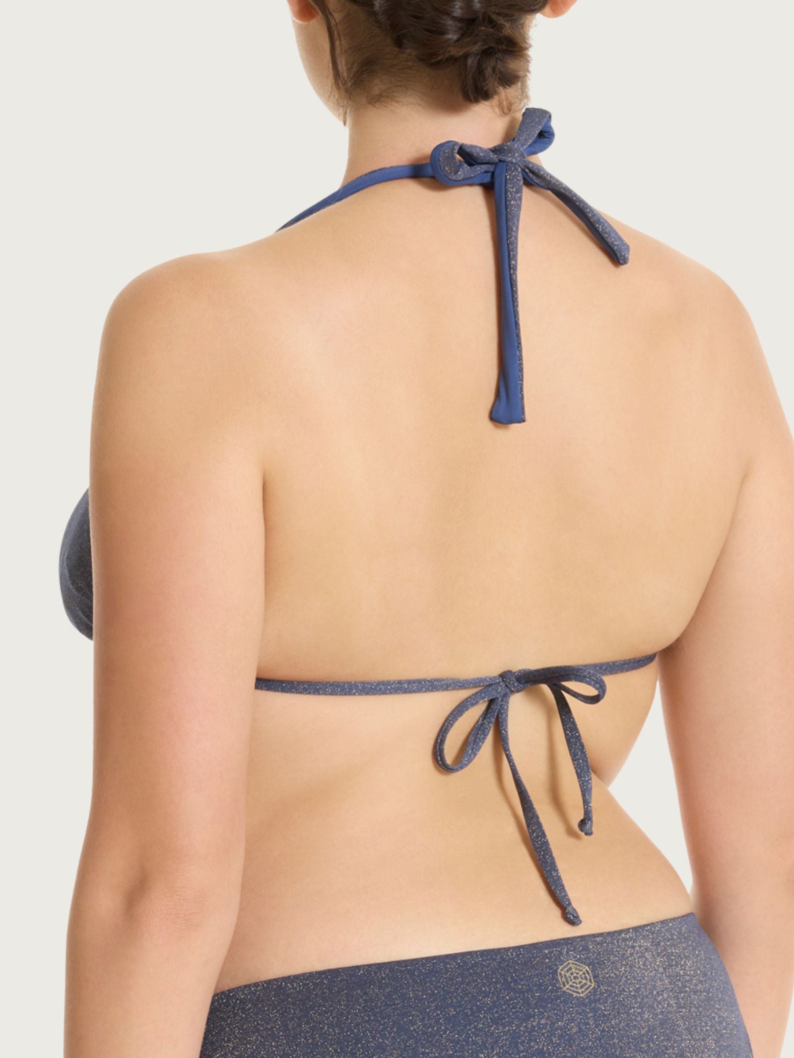Ragno Oceana reggiseno triangolo blu lurex coppe estraibili