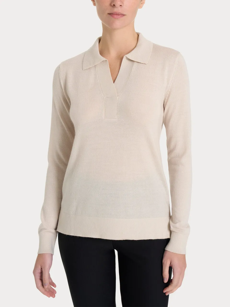 Ragno Merino Soft Polo maglia polo Champignon lana