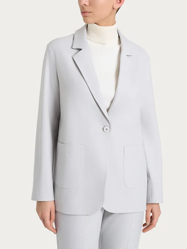 Ragno Compact Blazer Over Giacca Ghiaia Mel Flannel Twill
