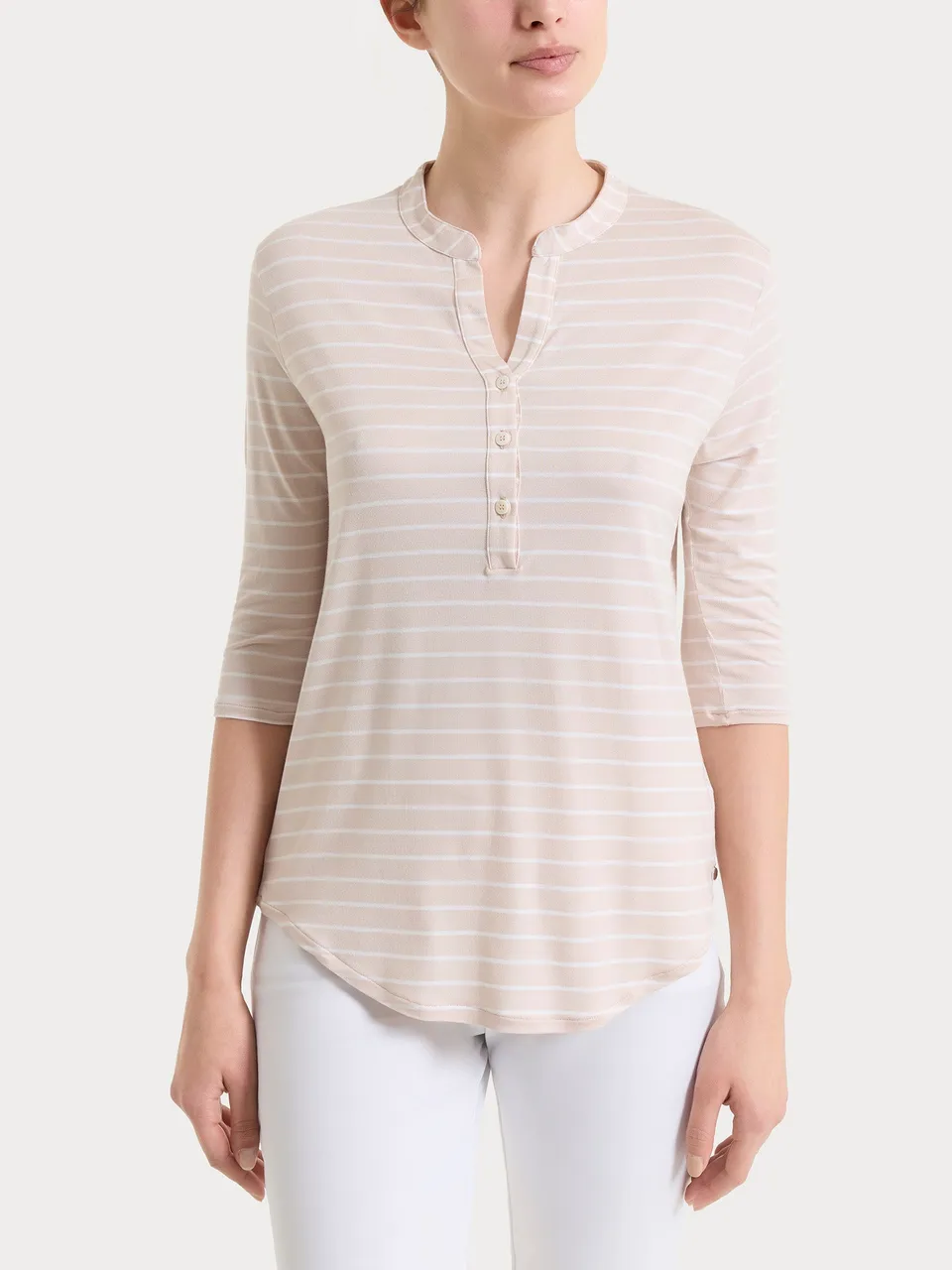 Ragno Summer Light Piquet Maglietta Righe Almond Peach