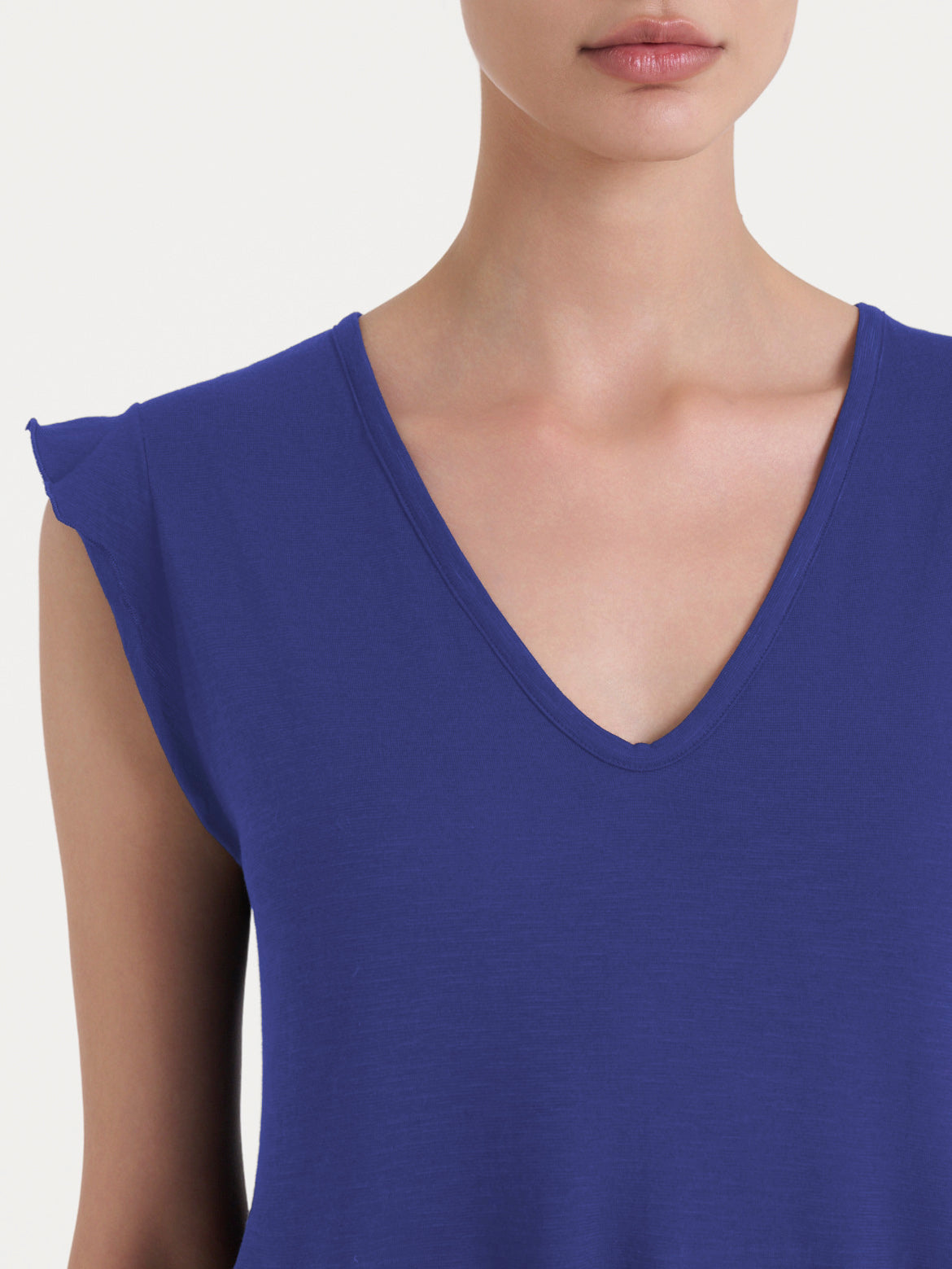 Ragno Jersey Cotone abito lungo scollo V Skipper Blue