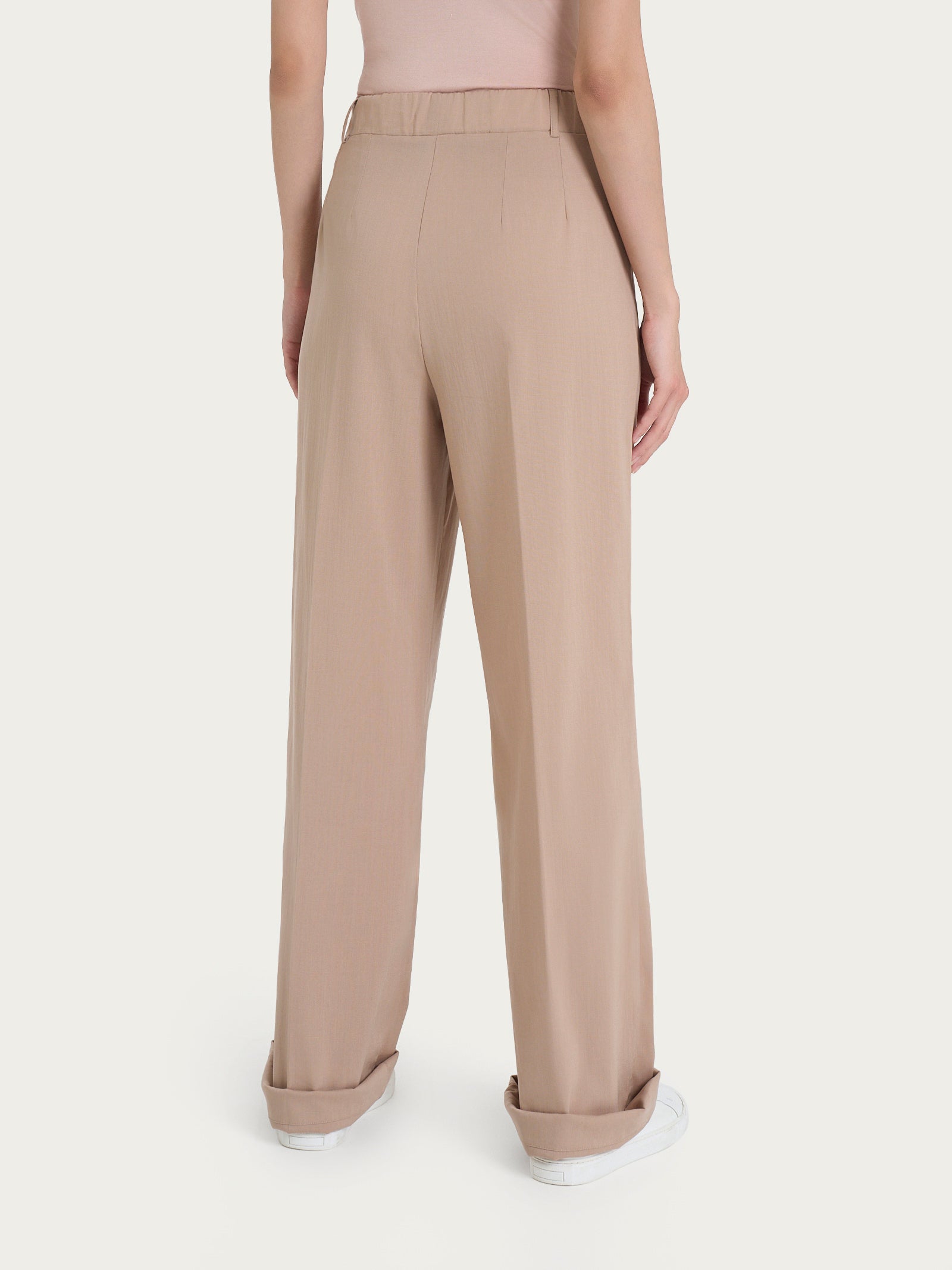 Ragno Super Natural pantalone ampio Warm Taupe tencel