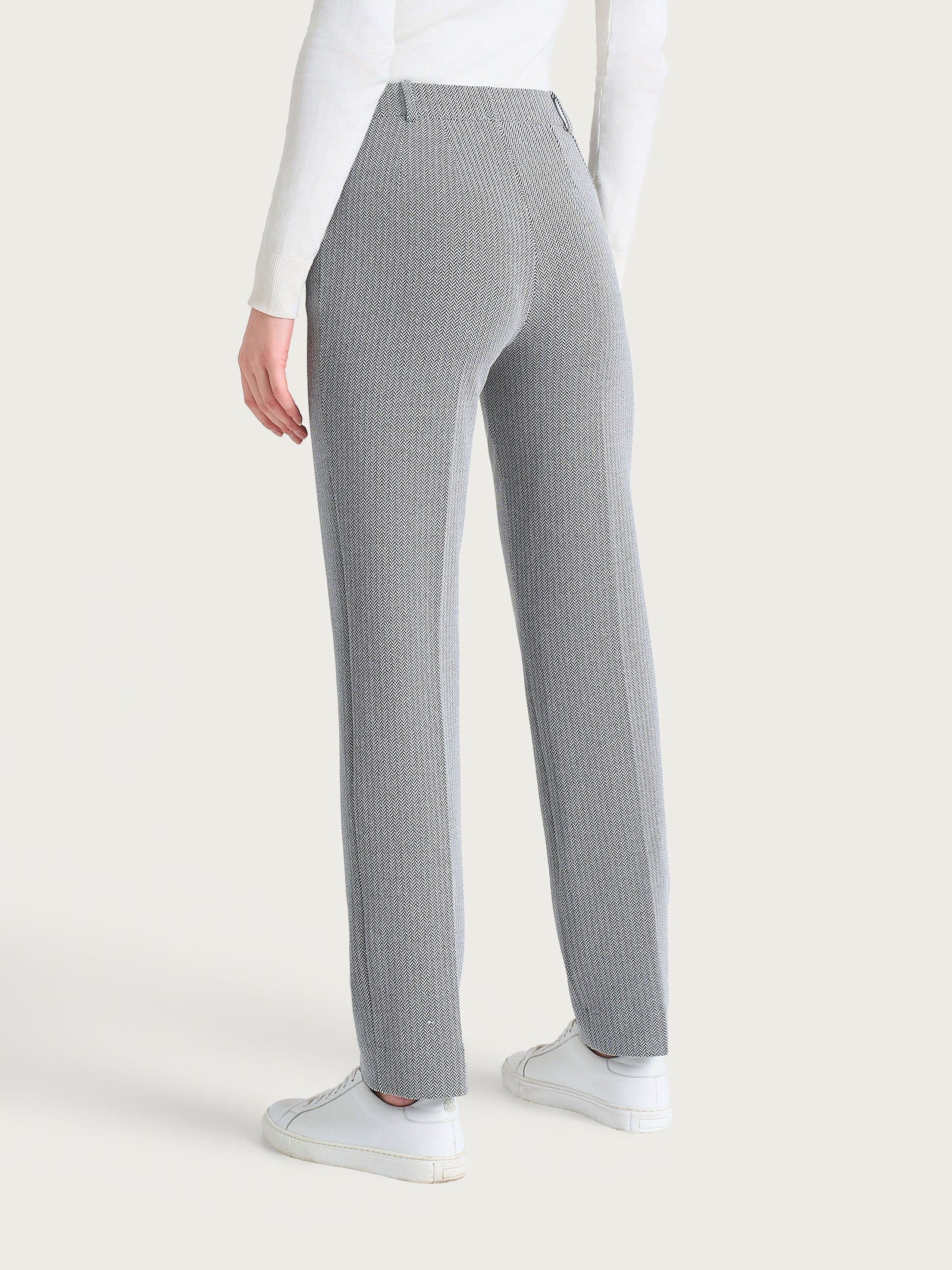 Ragno Eco Jacquard pantalone dritto Fant. Nero spina di pesce