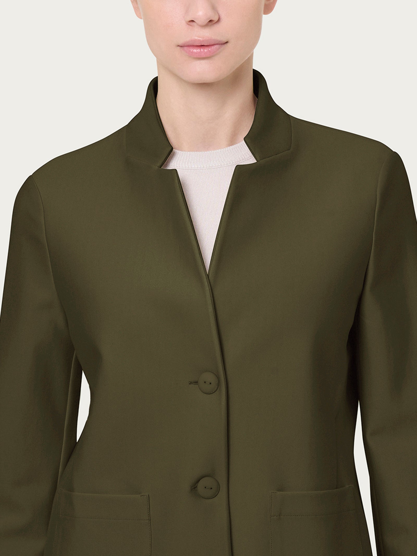 Ragno Compact Blazer Corto Verde Dark Olive