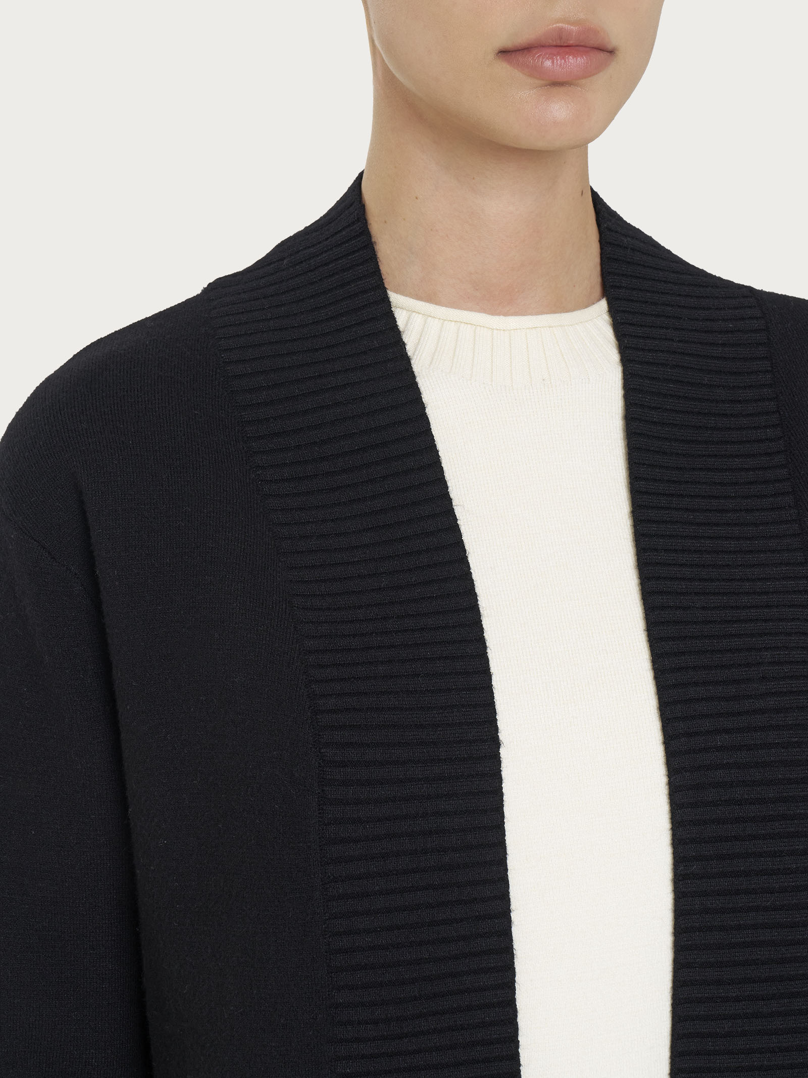 Ragno Super Soft Cardigan Aperto Donna Nero
