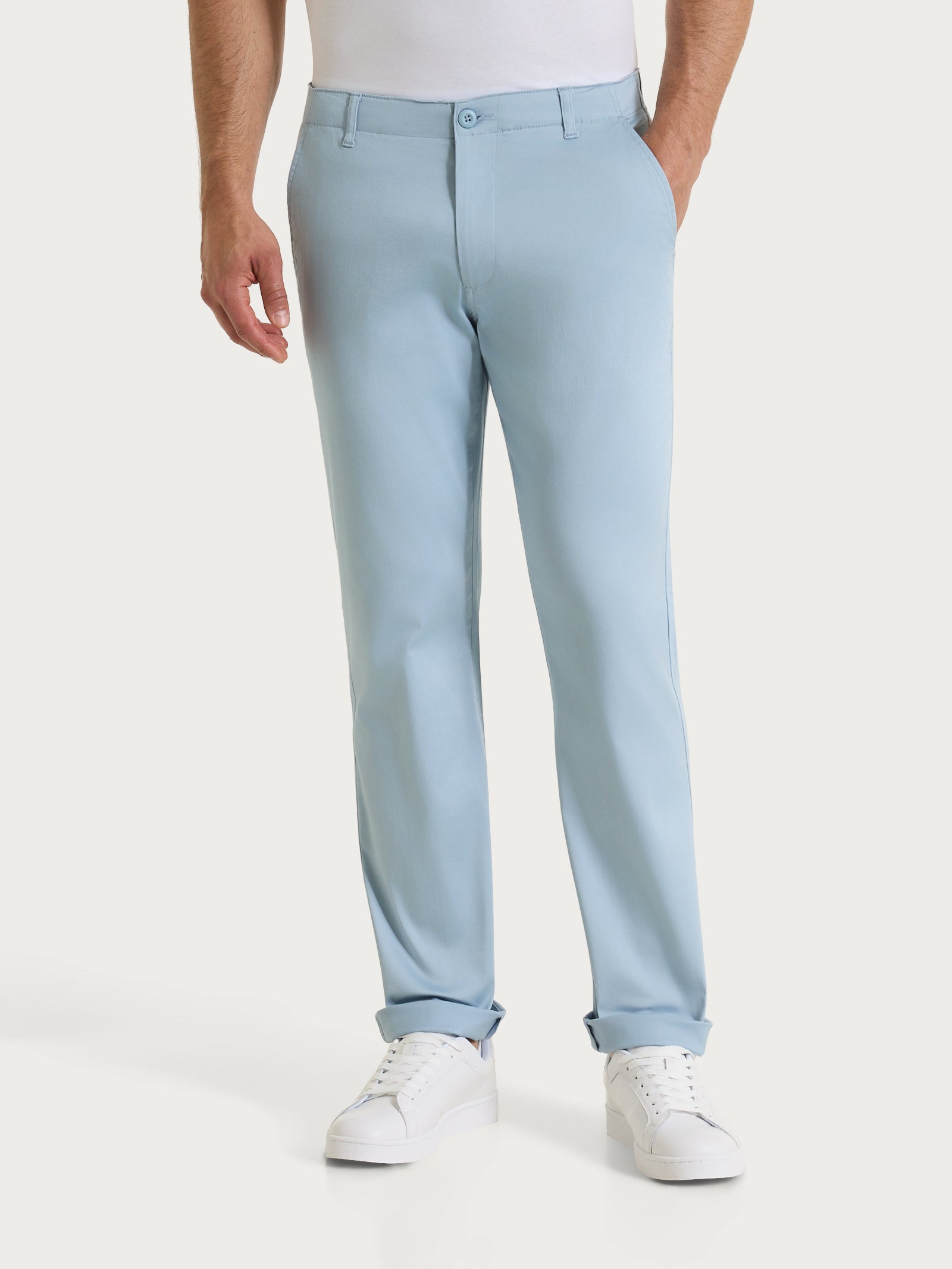 Ragno Satin Power Pantalone Chino Dusty Blue Cotone