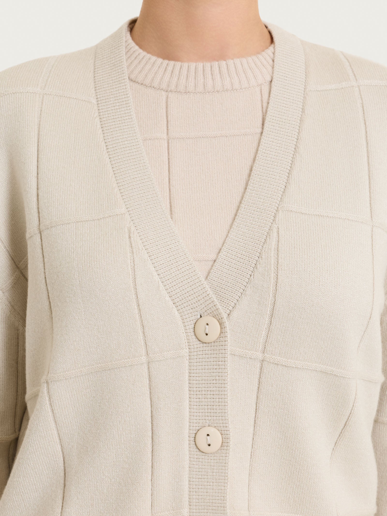 Ragno Super Soft cardigan donna check champignon