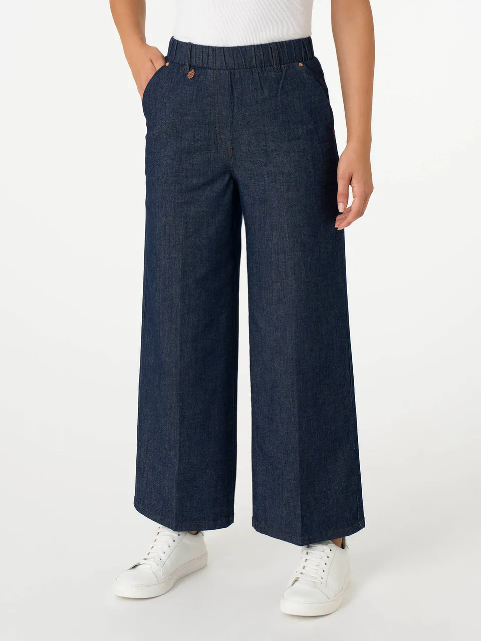 Ragno Super Denim Jeans Cropped Gamba Larga Indigo Leggero