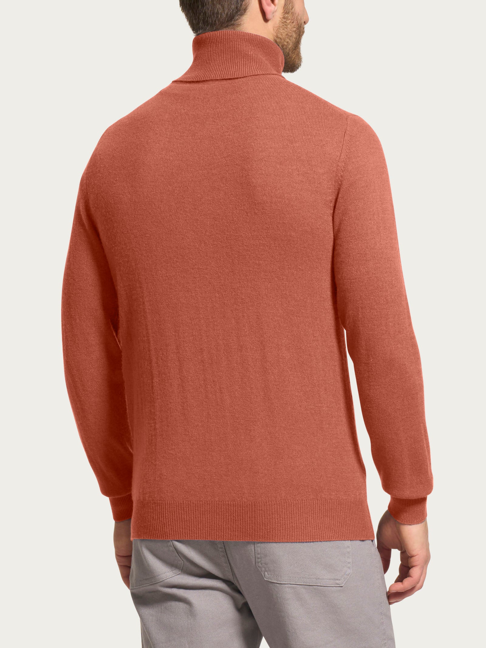 Ragno Cashmerino Dolcevita maglia uomo Burnt Brick misto lana