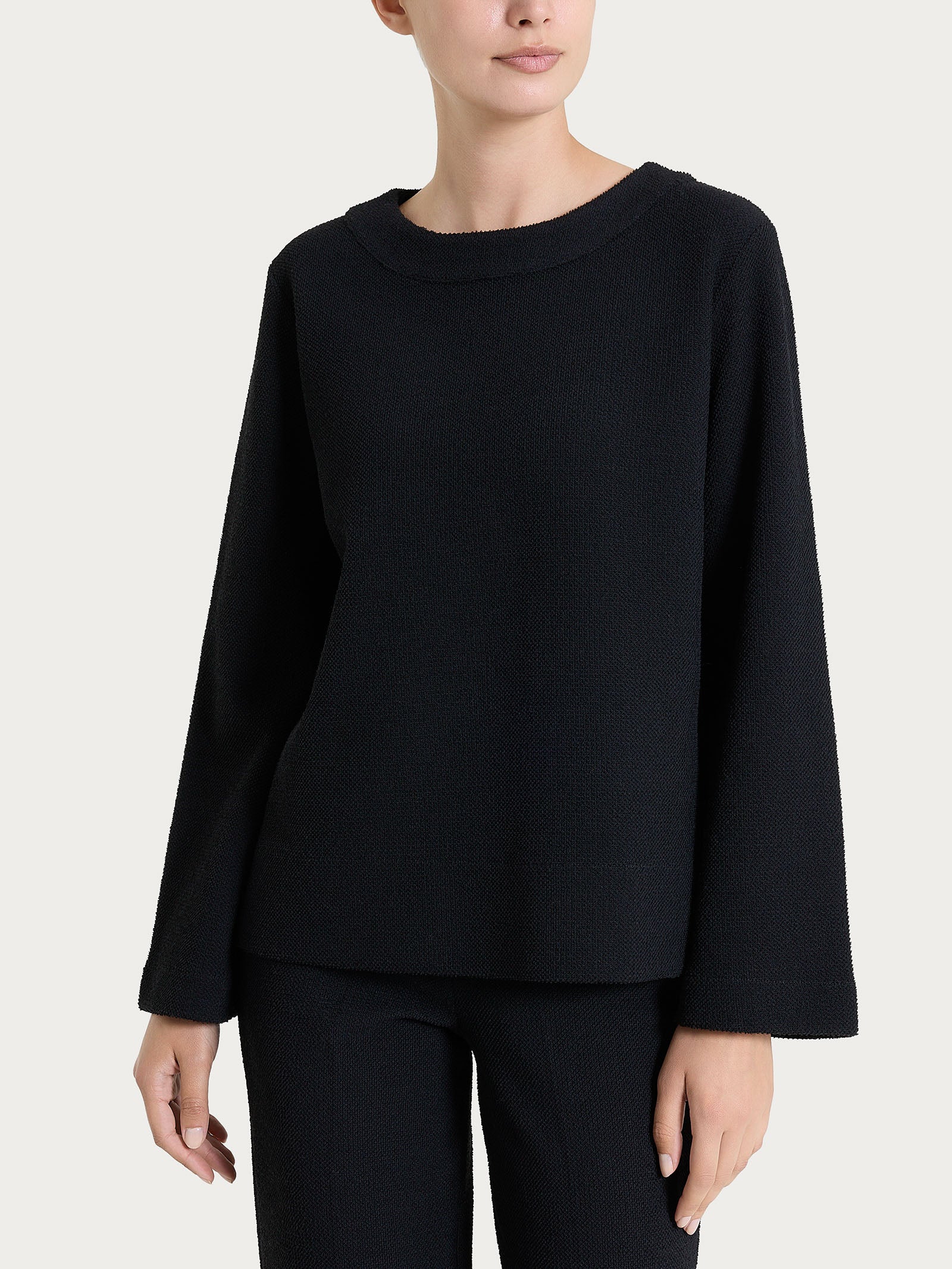 Ragno felpa girocollo Japanese Fleece nera Nero