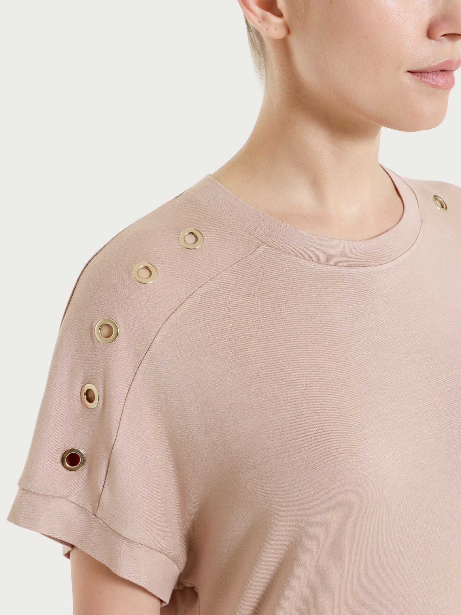 Ragno Viscosa Summer Maglietta girocollo occhielli warm taupe
