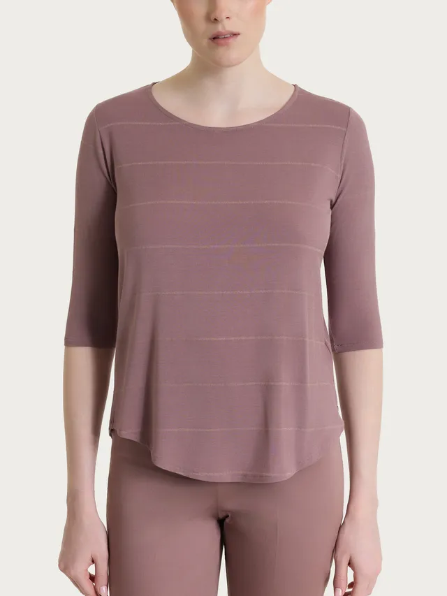 Ragno Summer Light Maglietta Righe Twilight Mauve t-shirt lurex