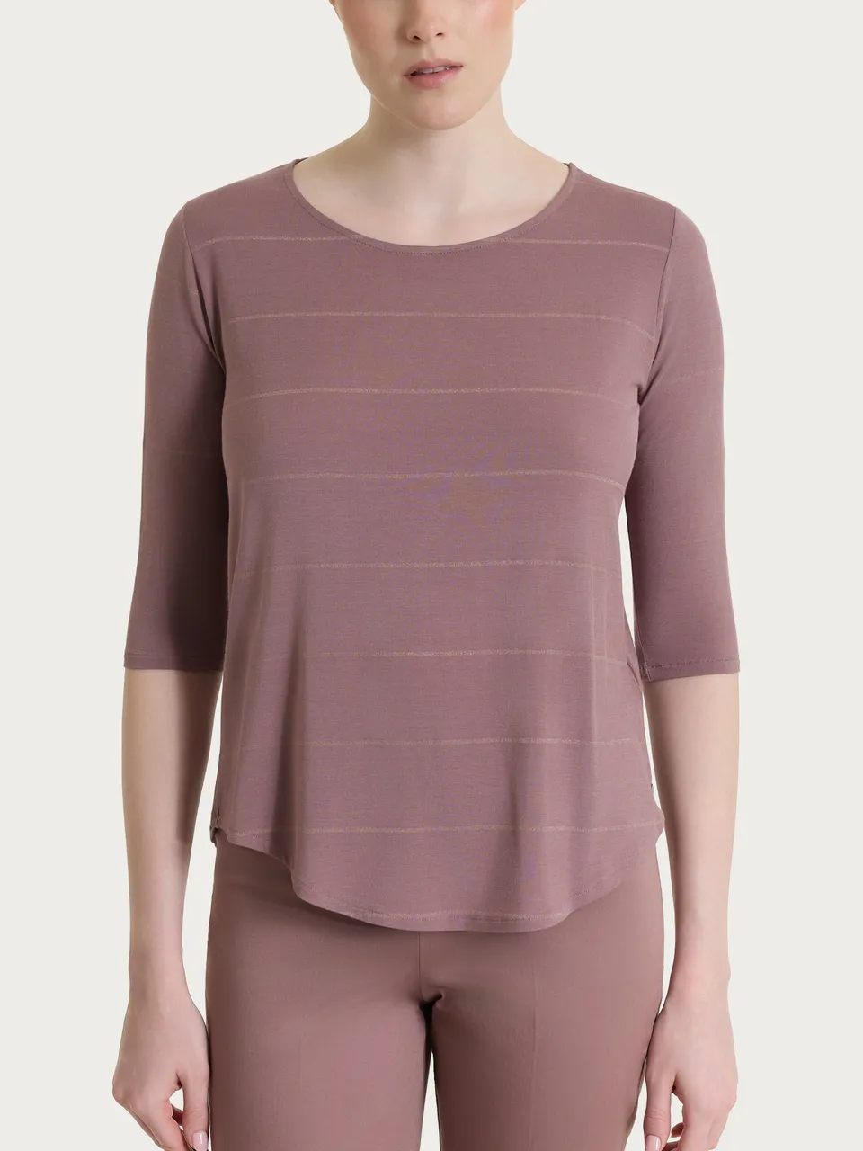 Ragno Summer Light Maglietta Righe Twilight Mauve t-shirt lurex