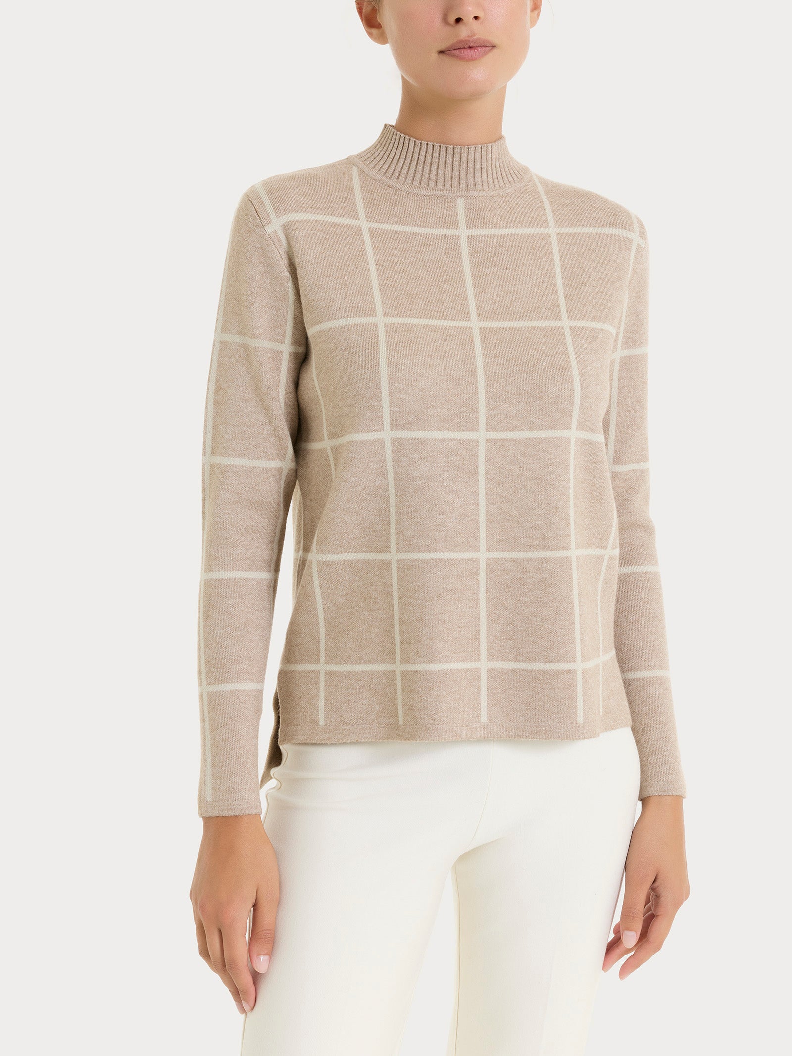 Ragno Super Soft Maglia Lupetto Check Cammello Mel.