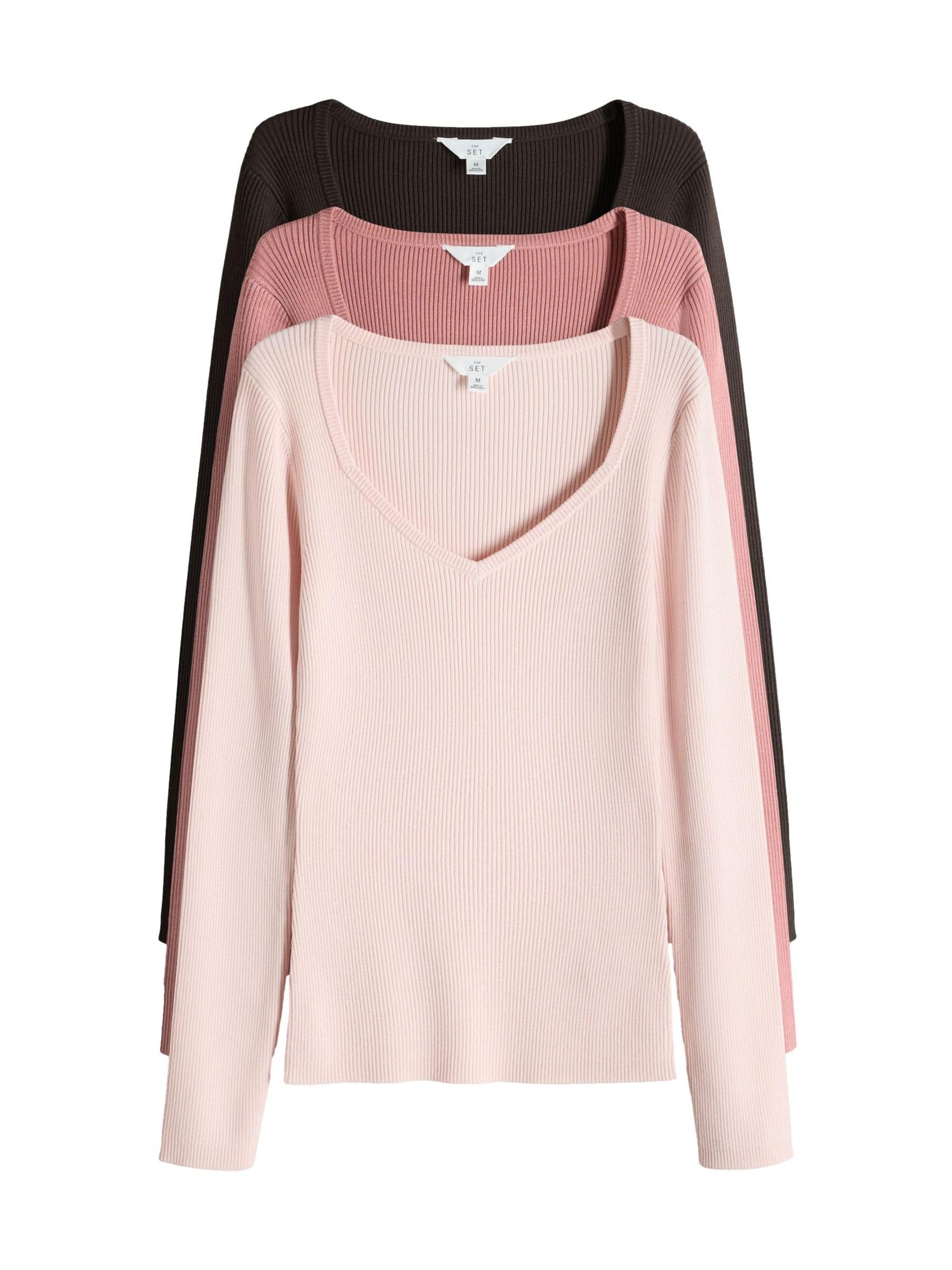 Geo Next The Set Top Donna Maniche Lunghe x3 Scollo a Cuore