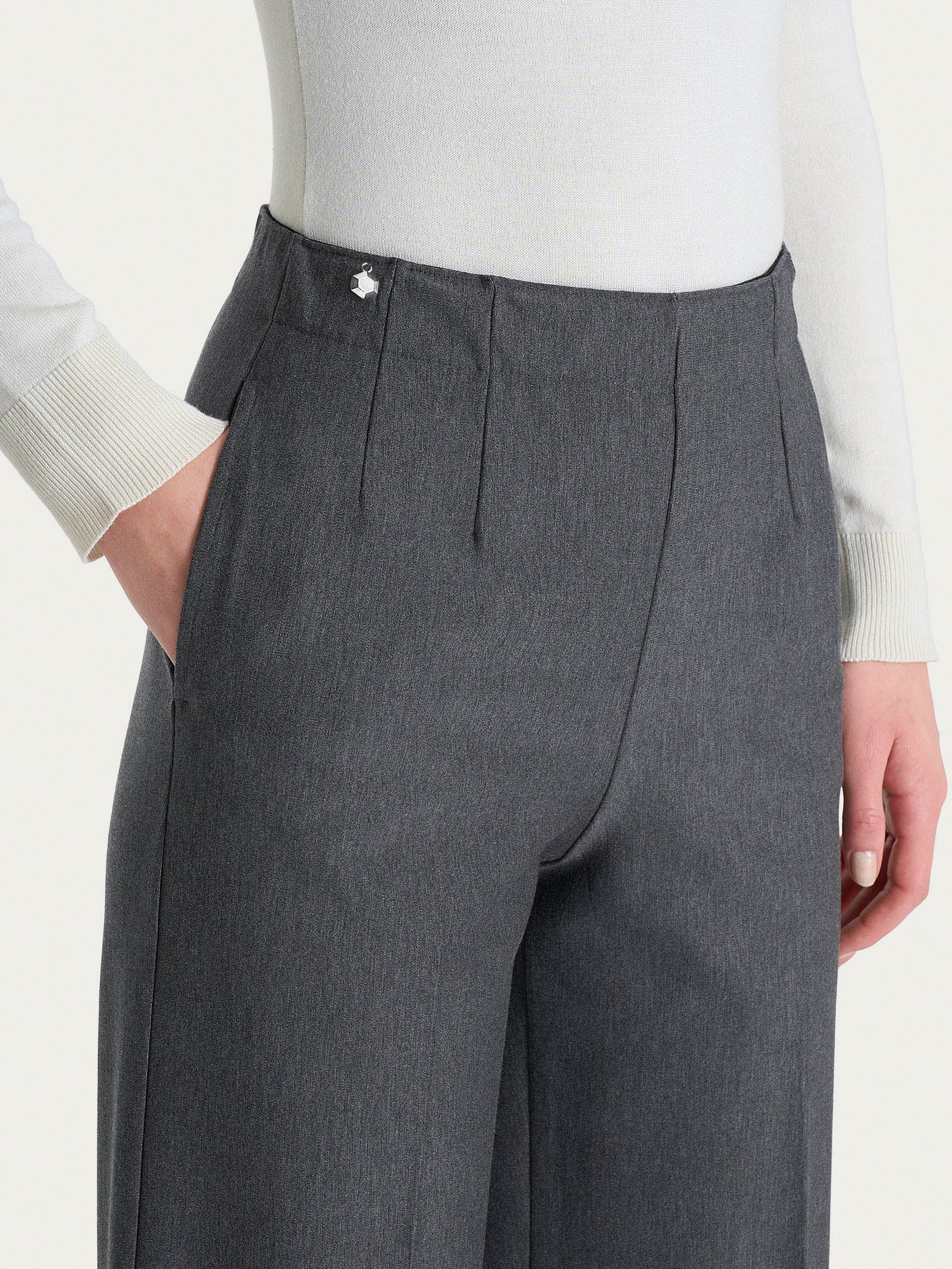 Ragno Gem Pantalone Ampio Ardesia Mel compact elasticizzato