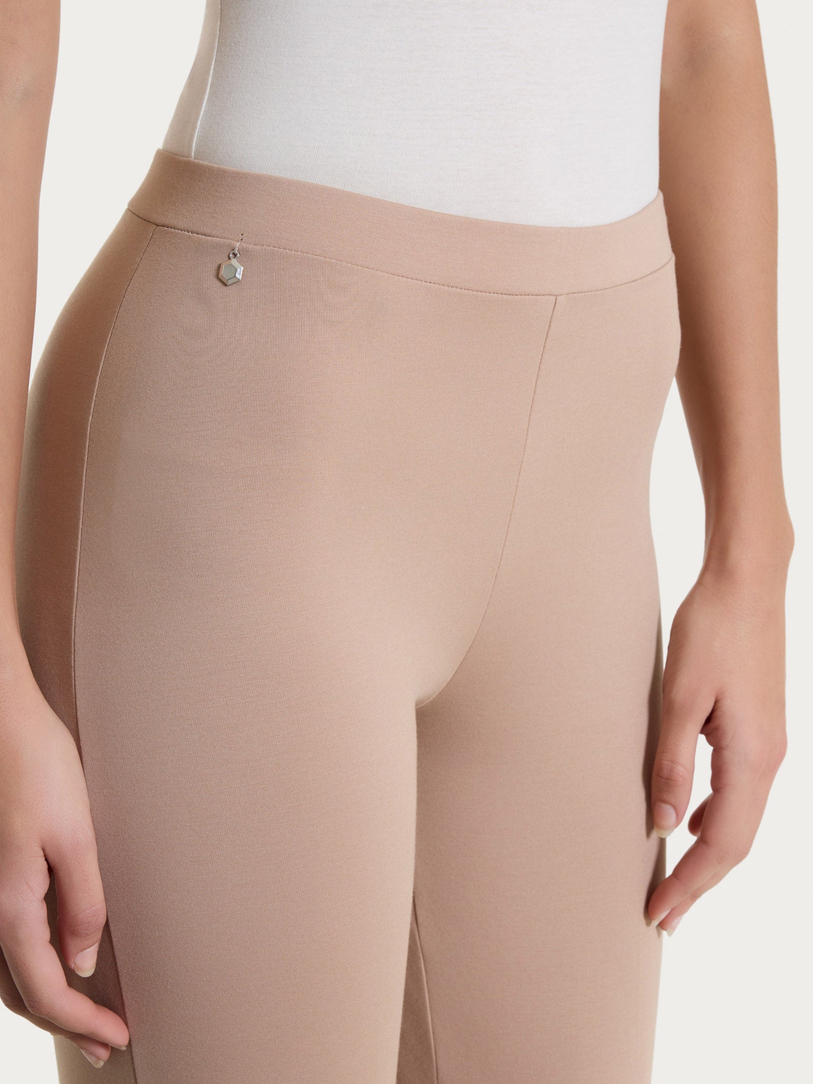 Ragno Compact Light pantalone capri warm taupe con spacchi
