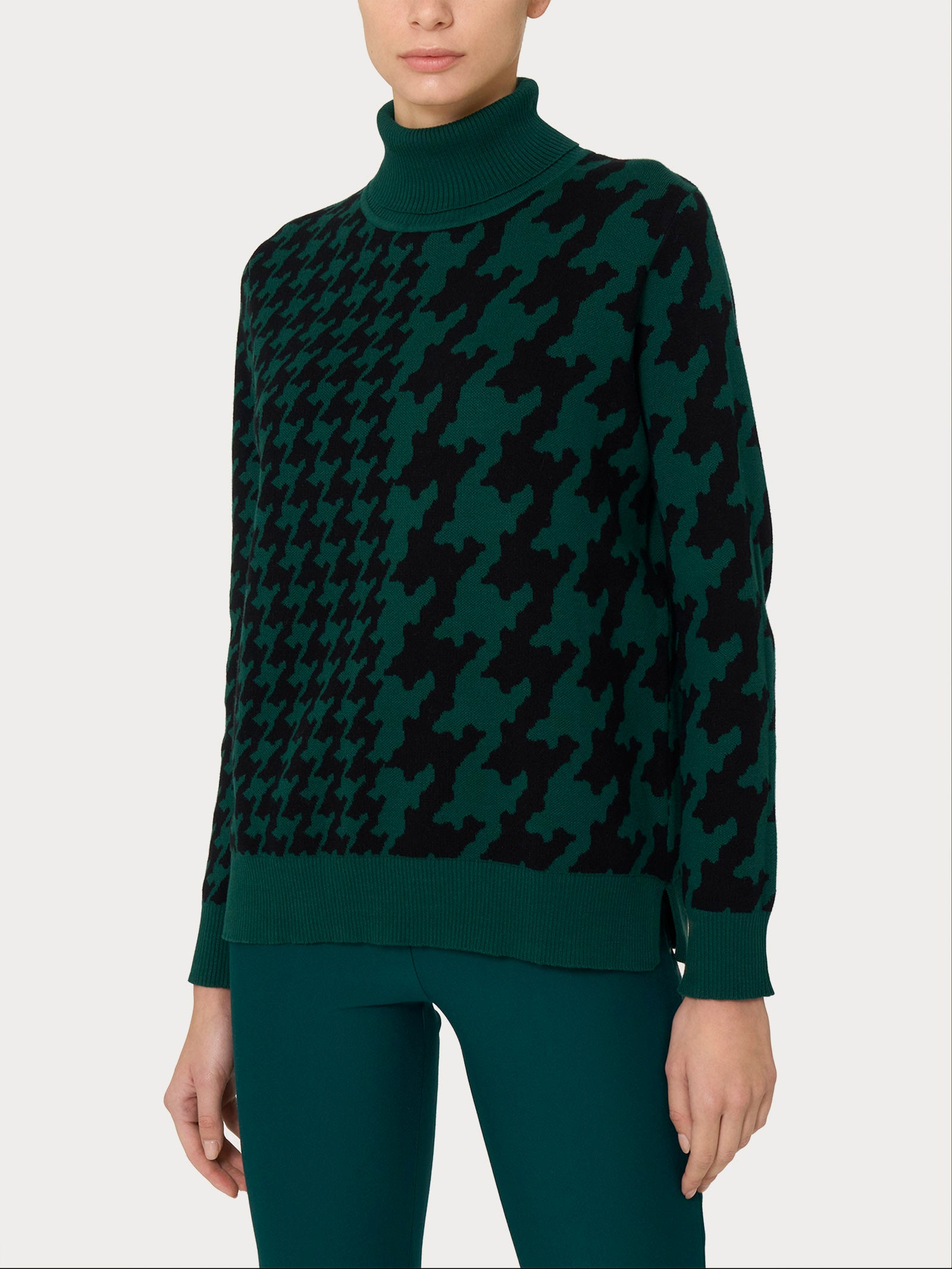 Ragno Winter Cotton Dolcevita Pied de Poule Rain Forest