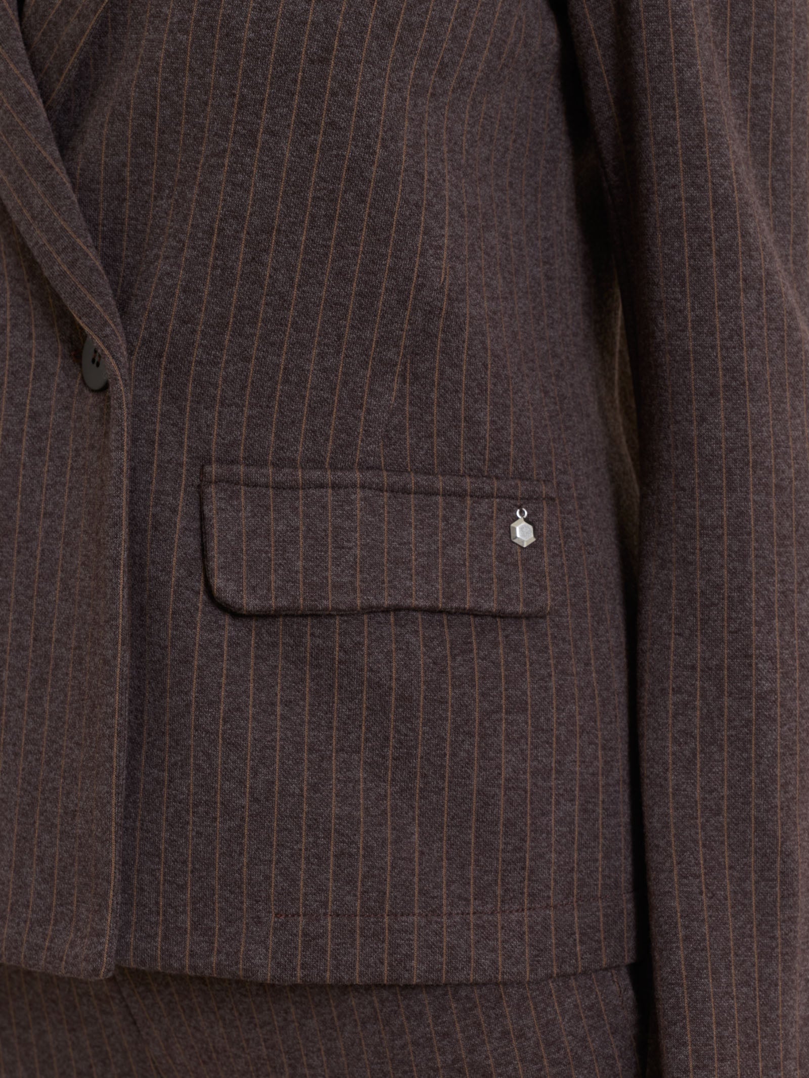 Ragno Eco Jacquard Blazer Gessato Chocolate Doppio Petto