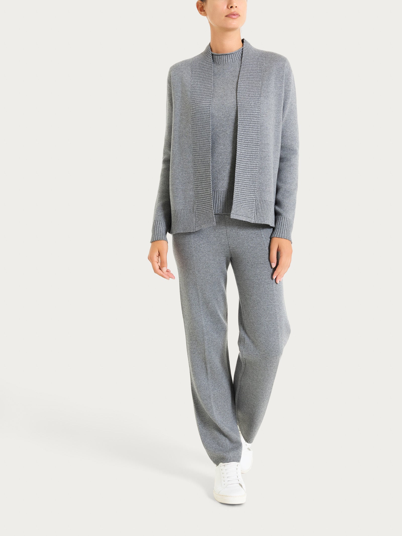 Ragno Super Soft cardigan aperto ferro melange