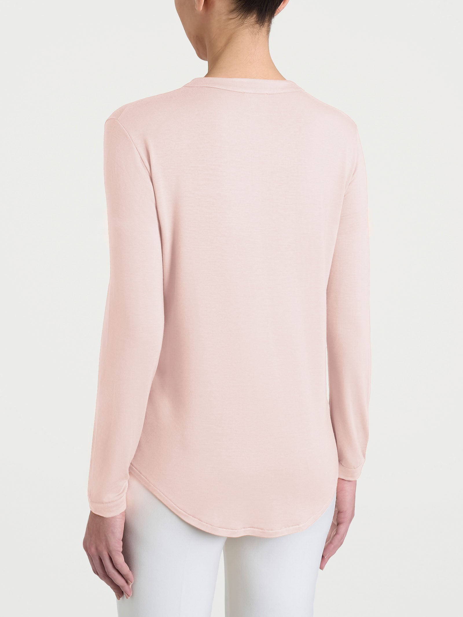 Ragno Viscosa Summer Maglietta Manica Lunga rosa elastica