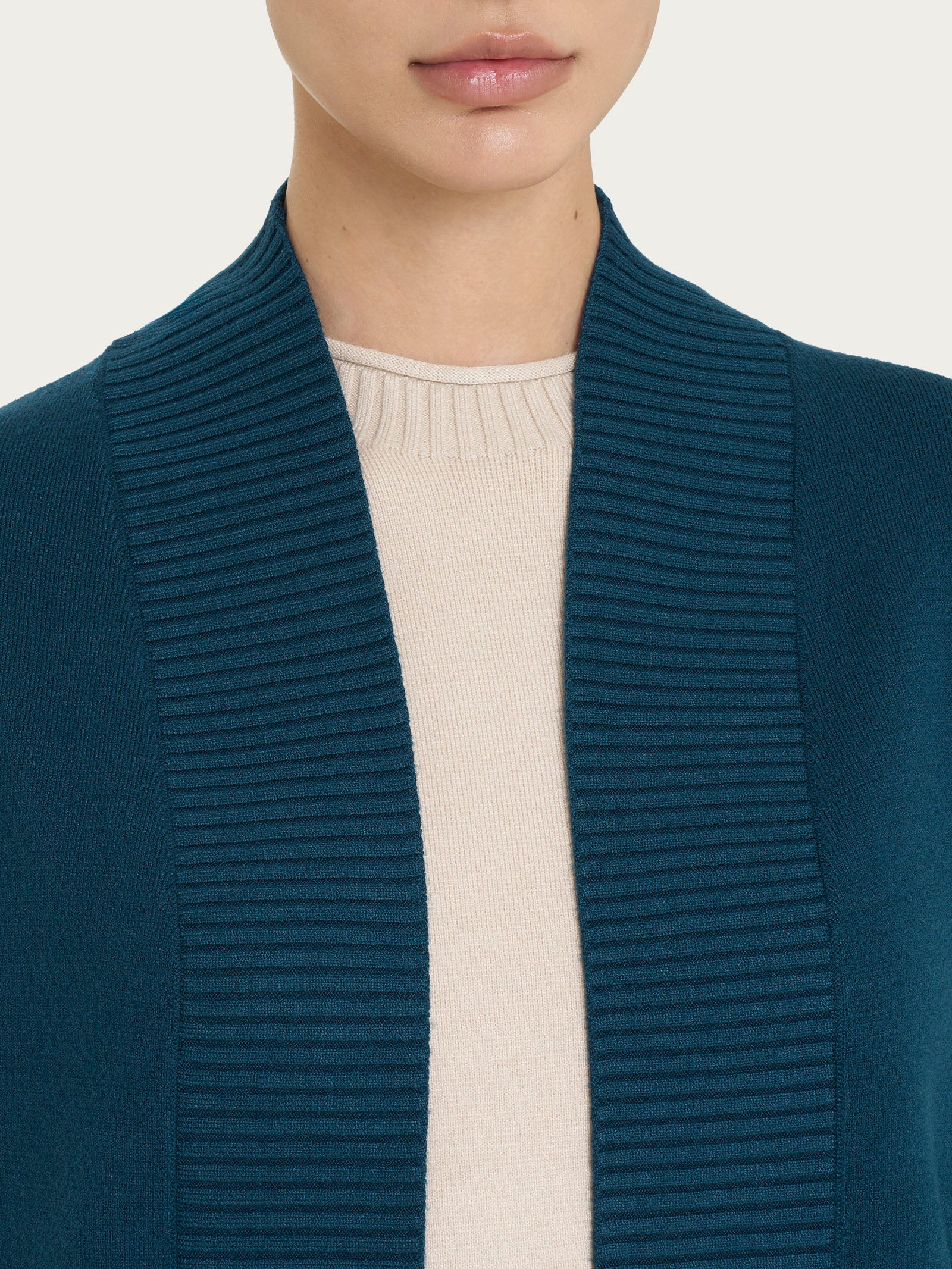 Ragno Super Soft cardigan aperto donna reflecting pond morbido