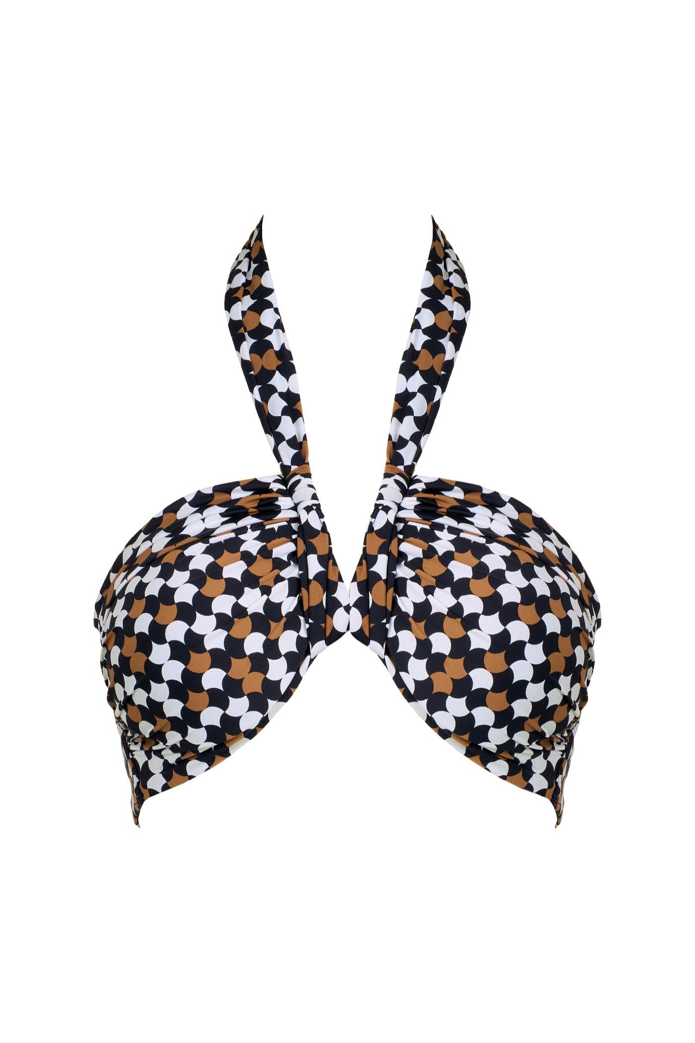 Goldenpoint Twist Top Bikini a Fascia Fantasia Geometrica