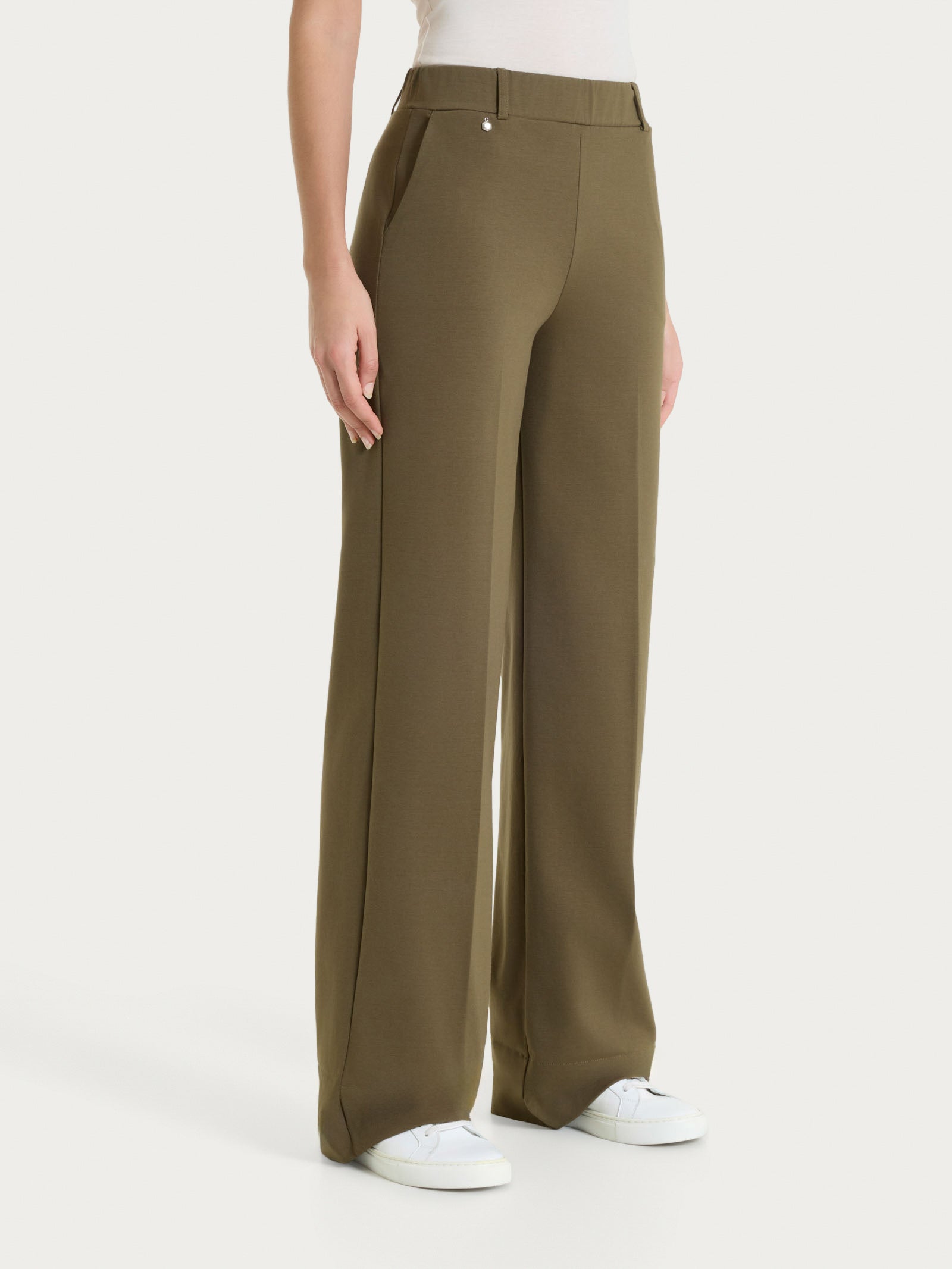 Ragno Compact Light Pantalone Ampio Tasche Dark Olive gamba larga