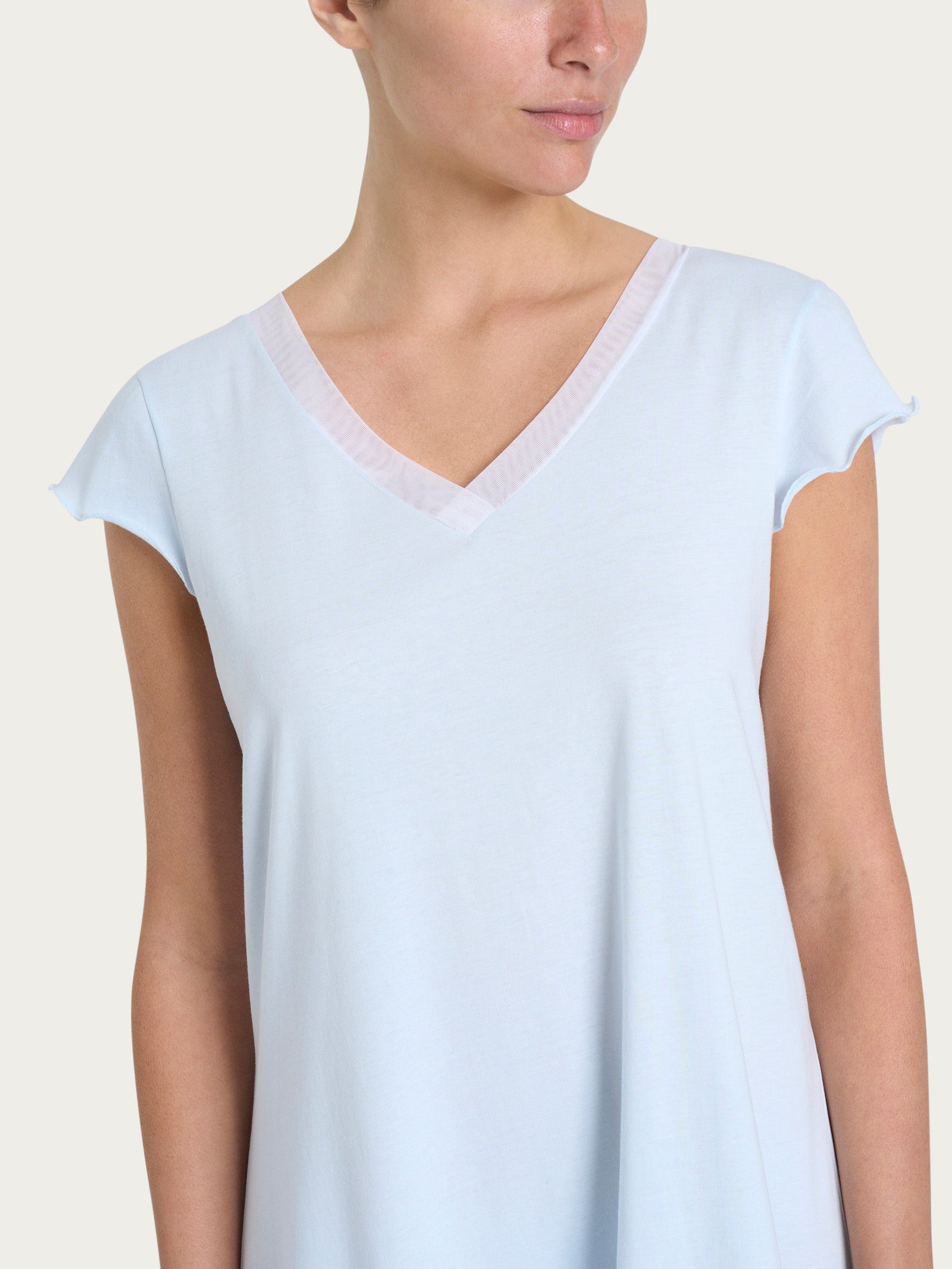 Ragno Sweet Emotion Scollo V camicia da notte Ice Water cotone