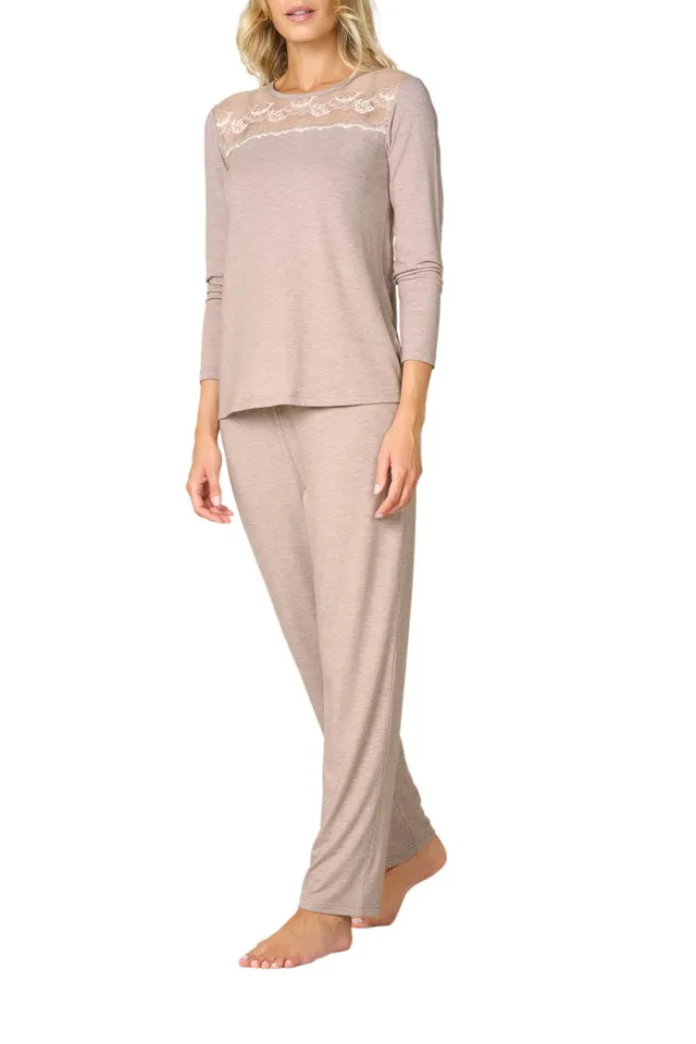 Goldenpoint Regular Pizzo pigiama lungo donna maniche lunghe