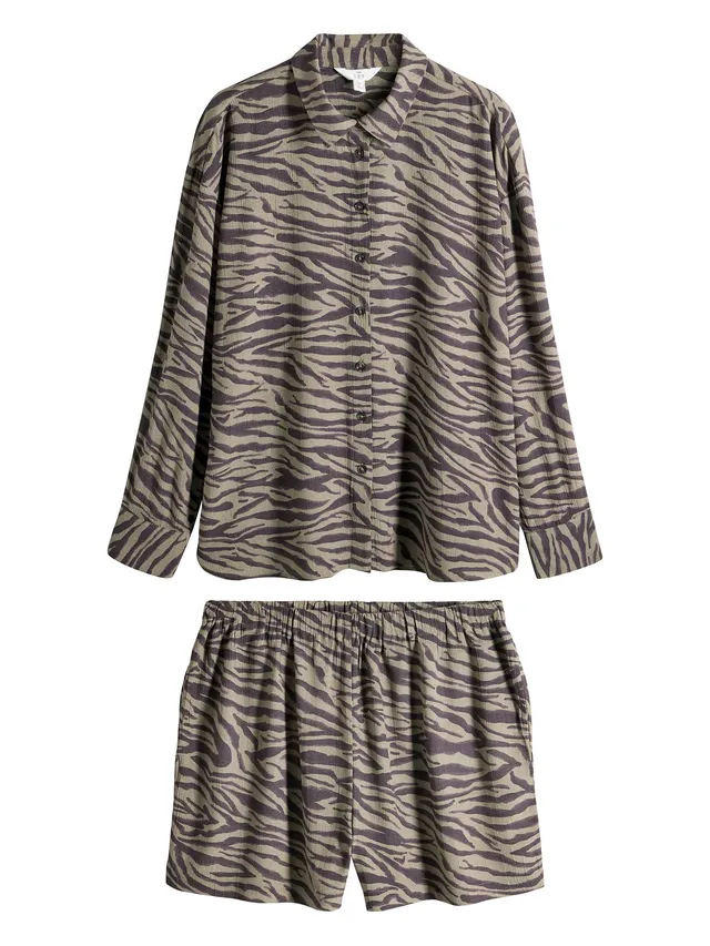 Geo Next The Set completo donna camicia shorts zebrato leggero